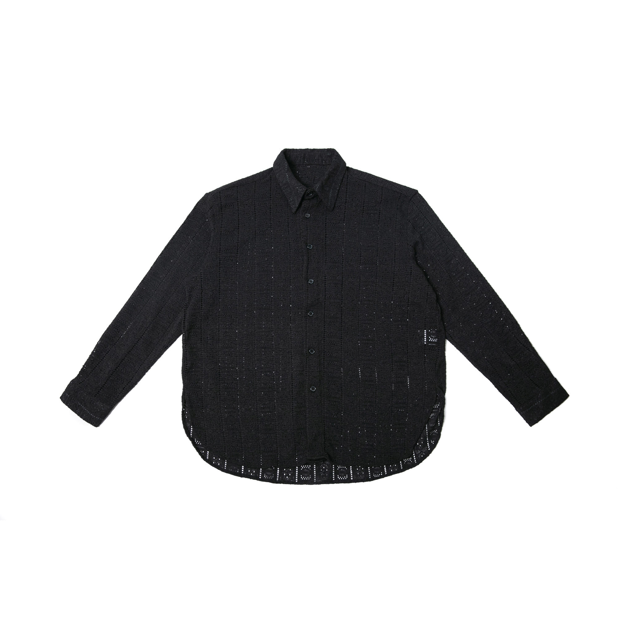 Lace Over Shirt - Black