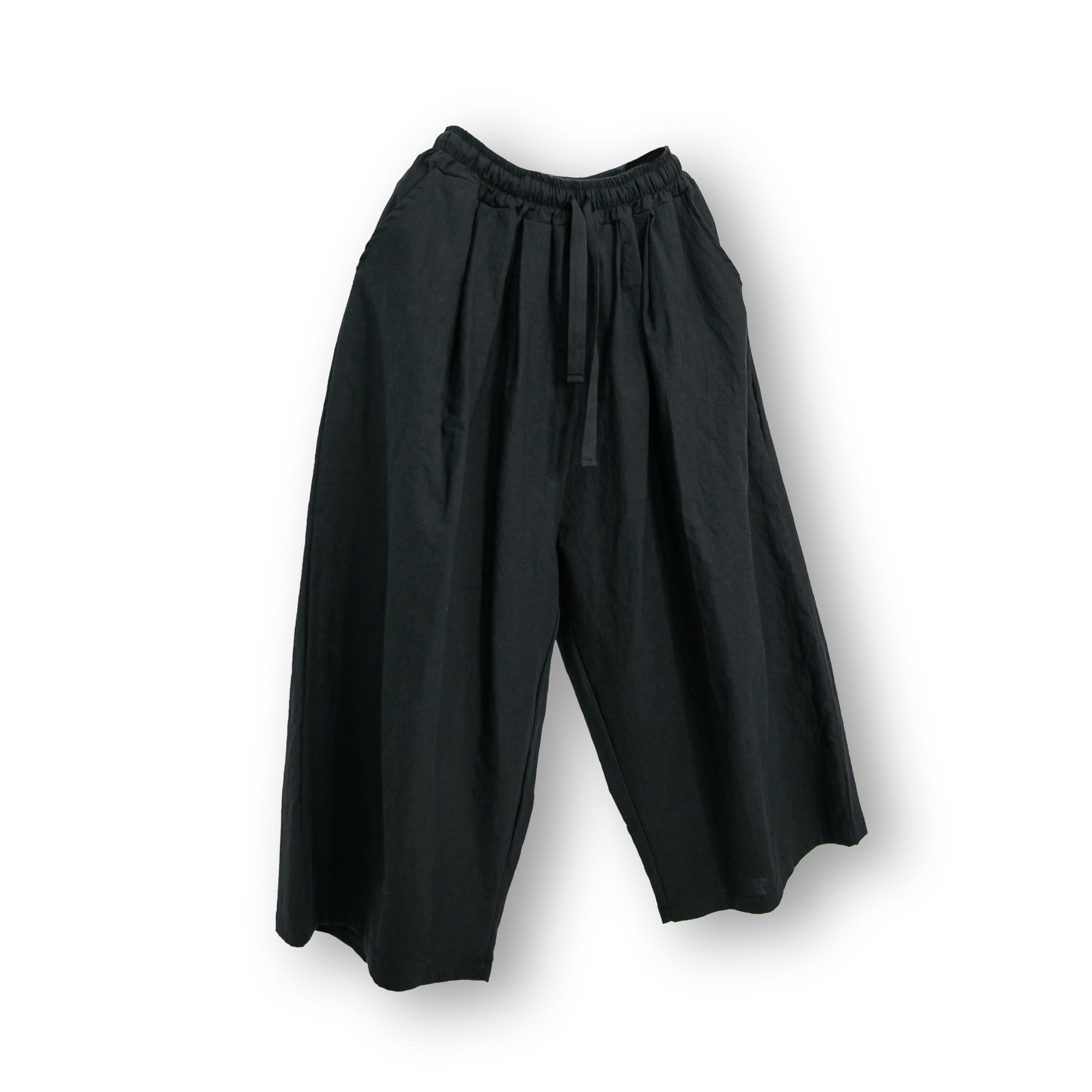 Linen Wide Hakama Easy Pants - Black