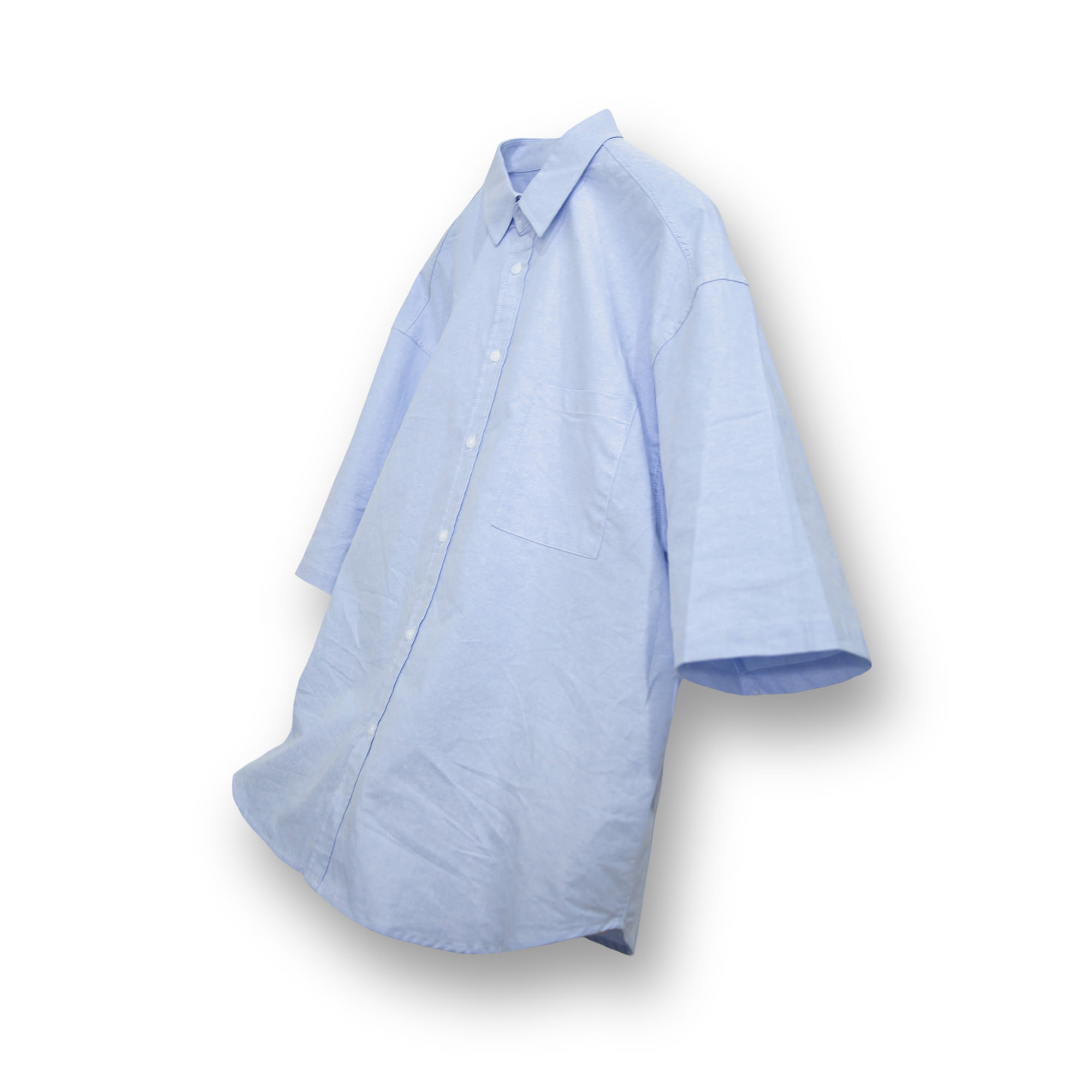 Oxford Wide Half Shirt - Light Blue