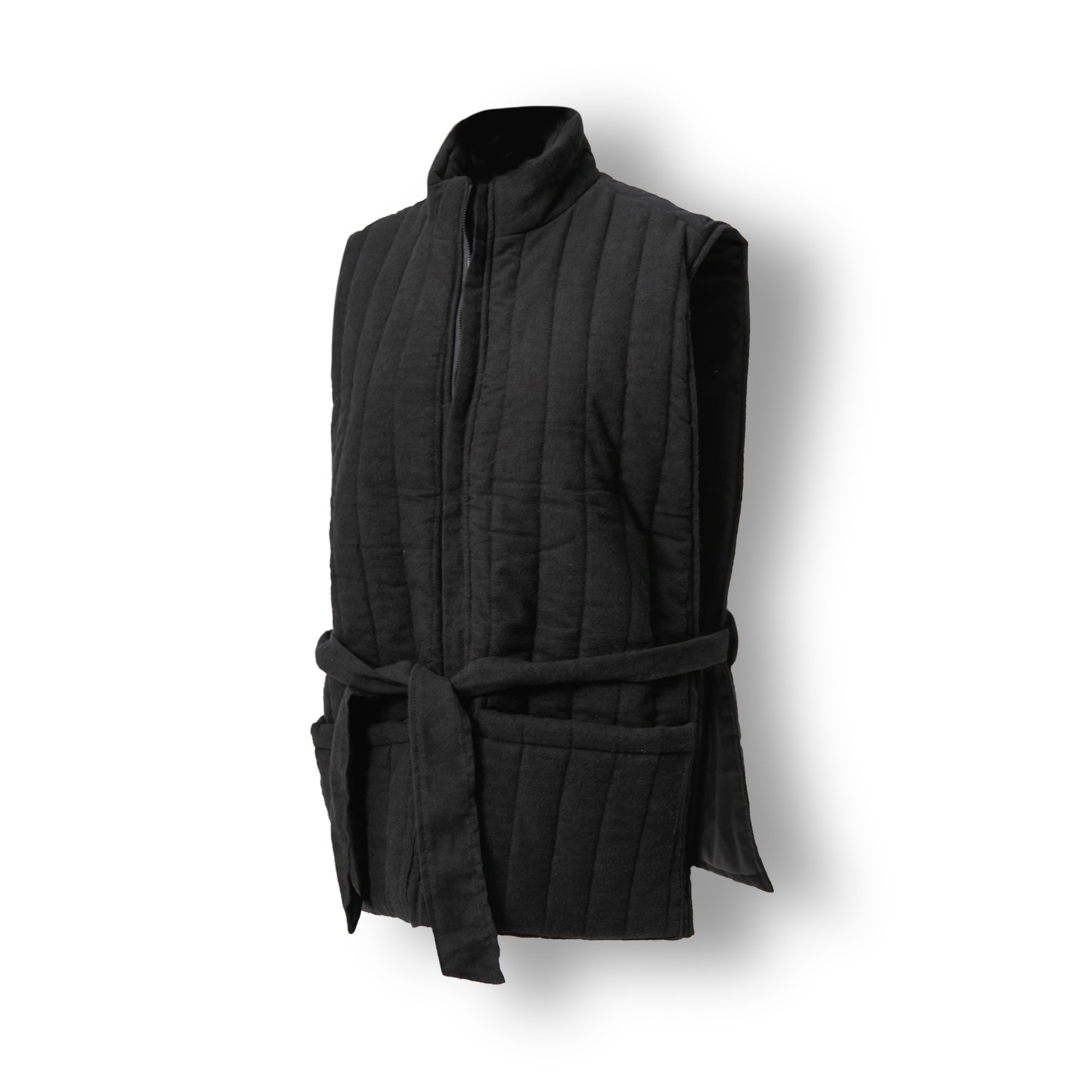 Opening Robe Padding Vest - Black