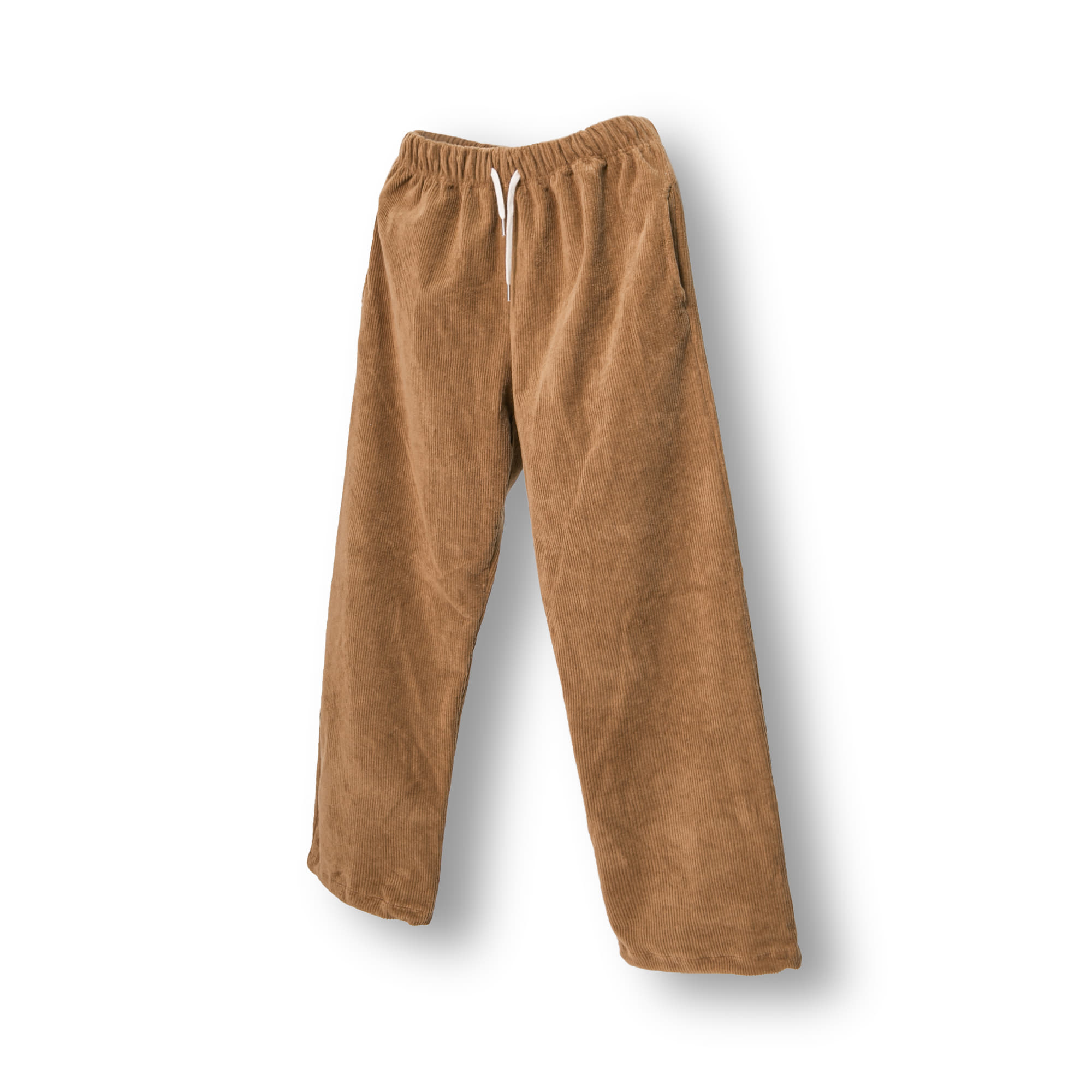 Corduroy String Wide Pants - Brown