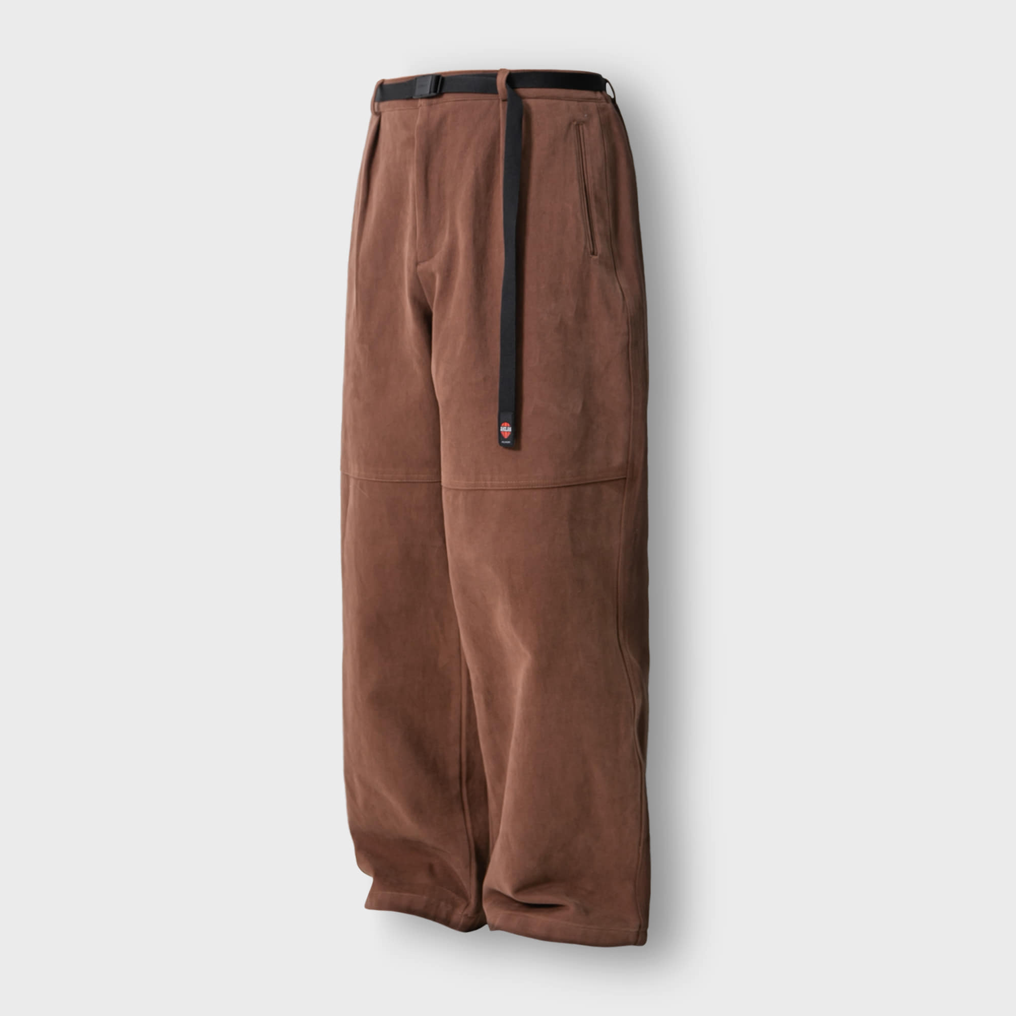 [AG] Wide Straight Belt Pants - Brown
