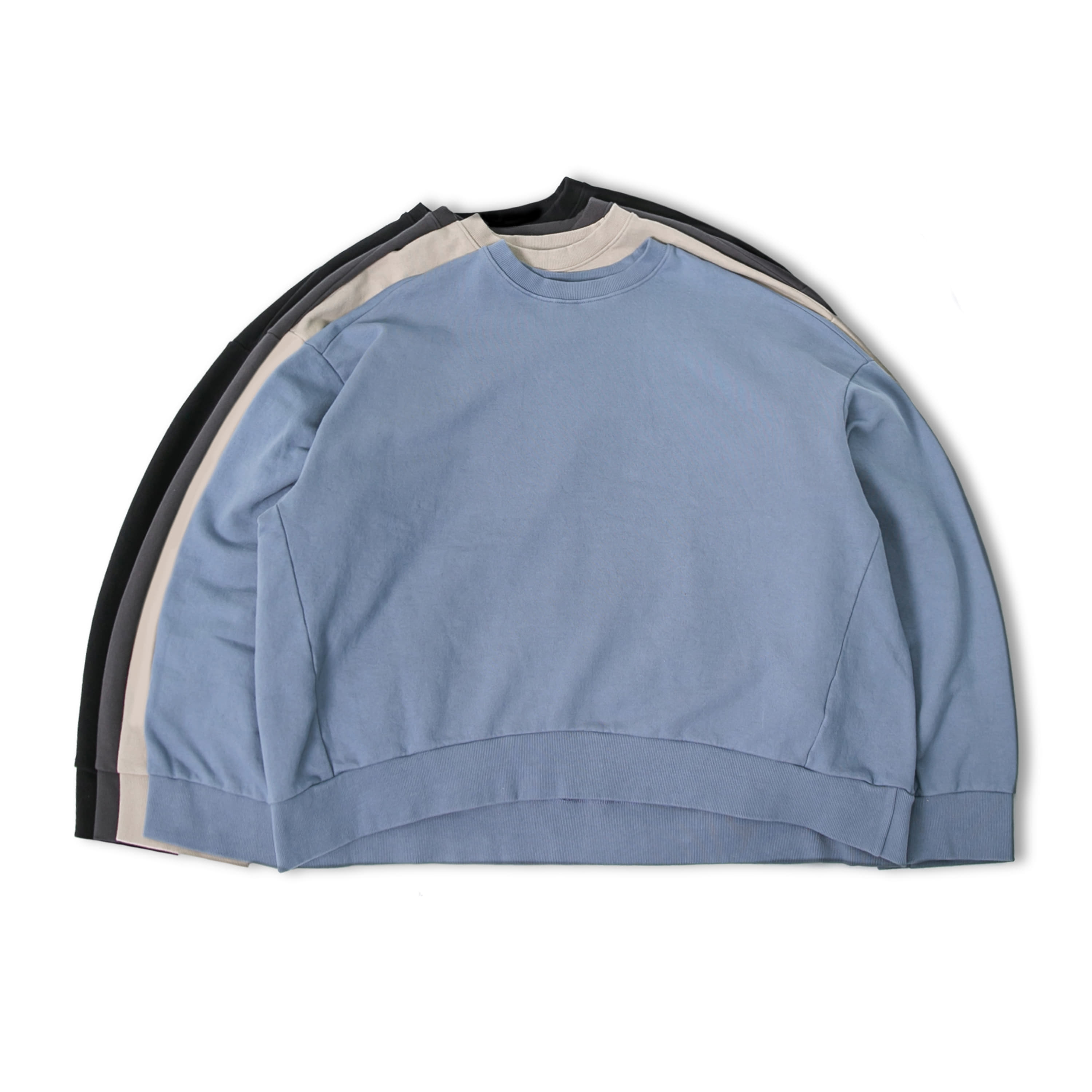 Washed Crop Sweat Shirt - 4color