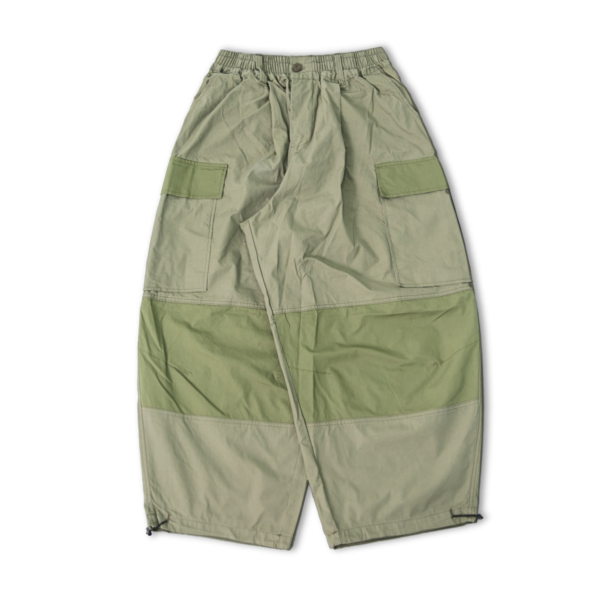Stone Two Color Cargo Pocket Pants - Khaki