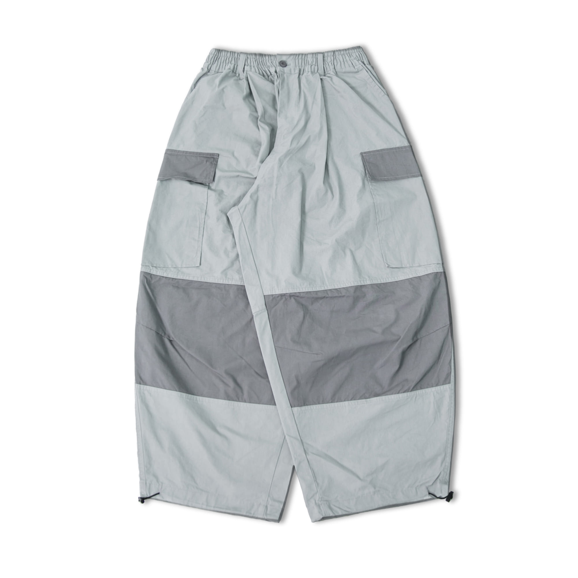 Stone Two Color Cargo Pocket Pants - Grey