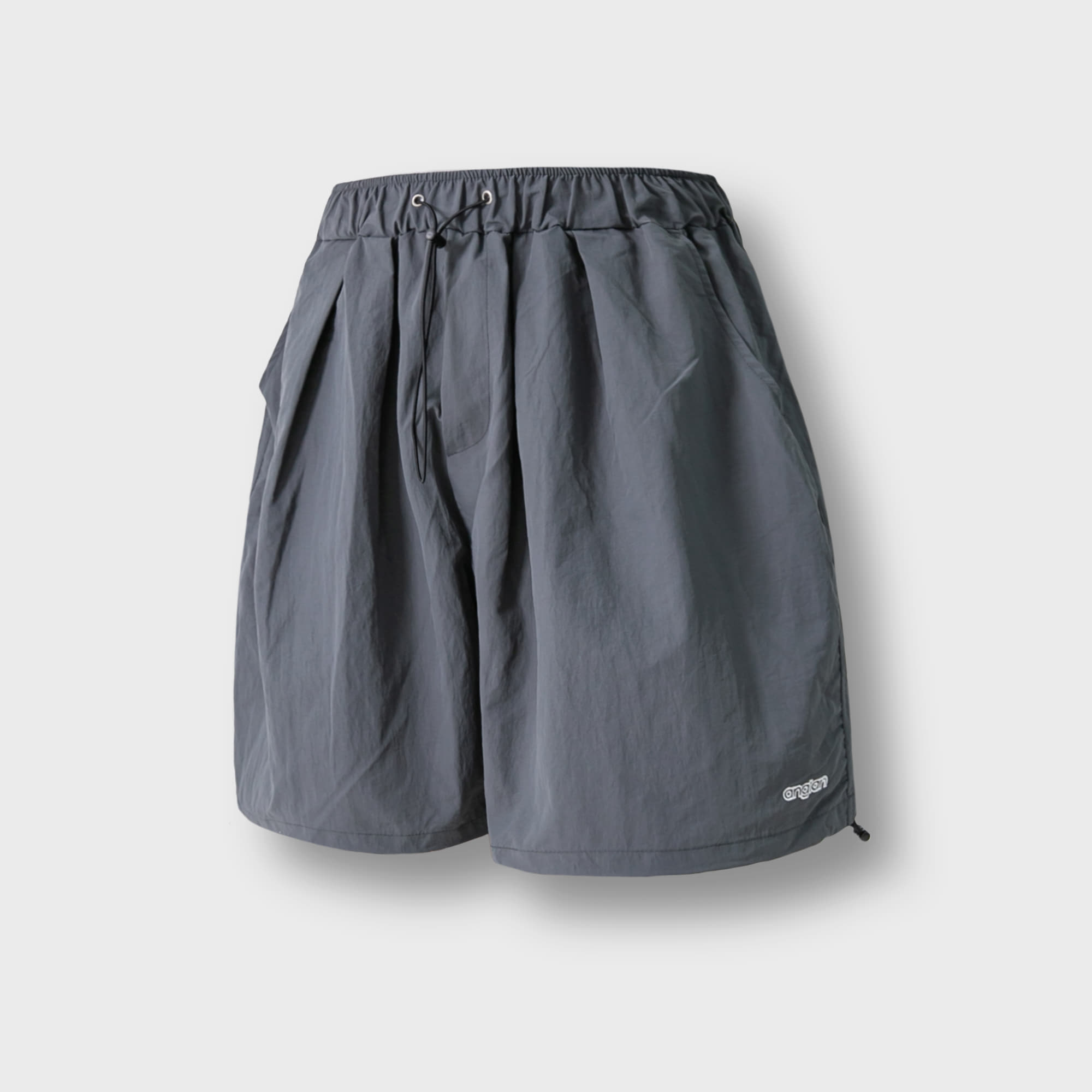 [AG] Nylon String Wide Half Pants - Grey