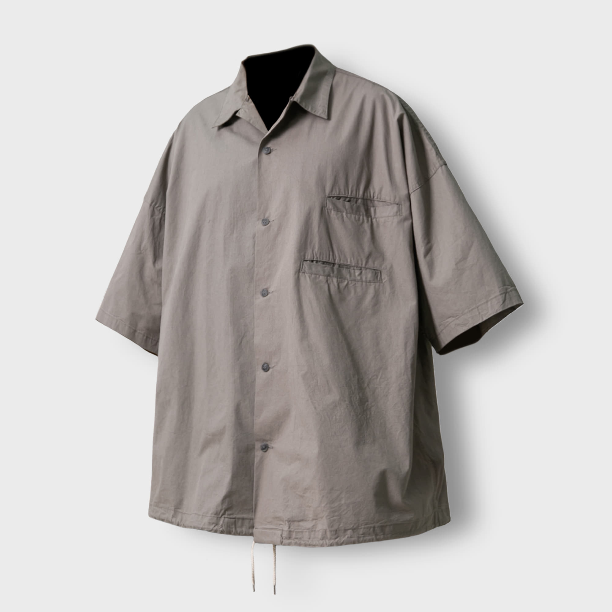 [AG] Tencel Double Pocket Easy Half Shirt - Khaki