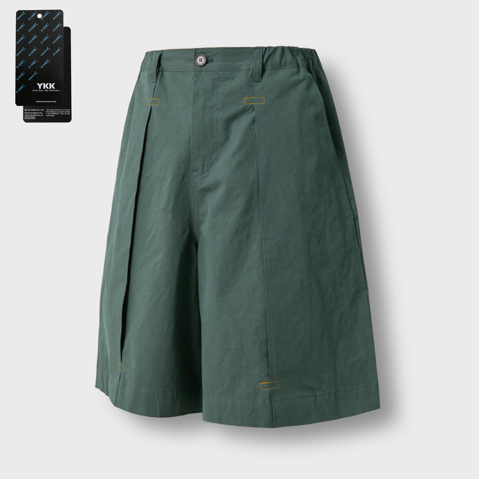 [AG] Wing Long Tuck Chino Half Pants - Green