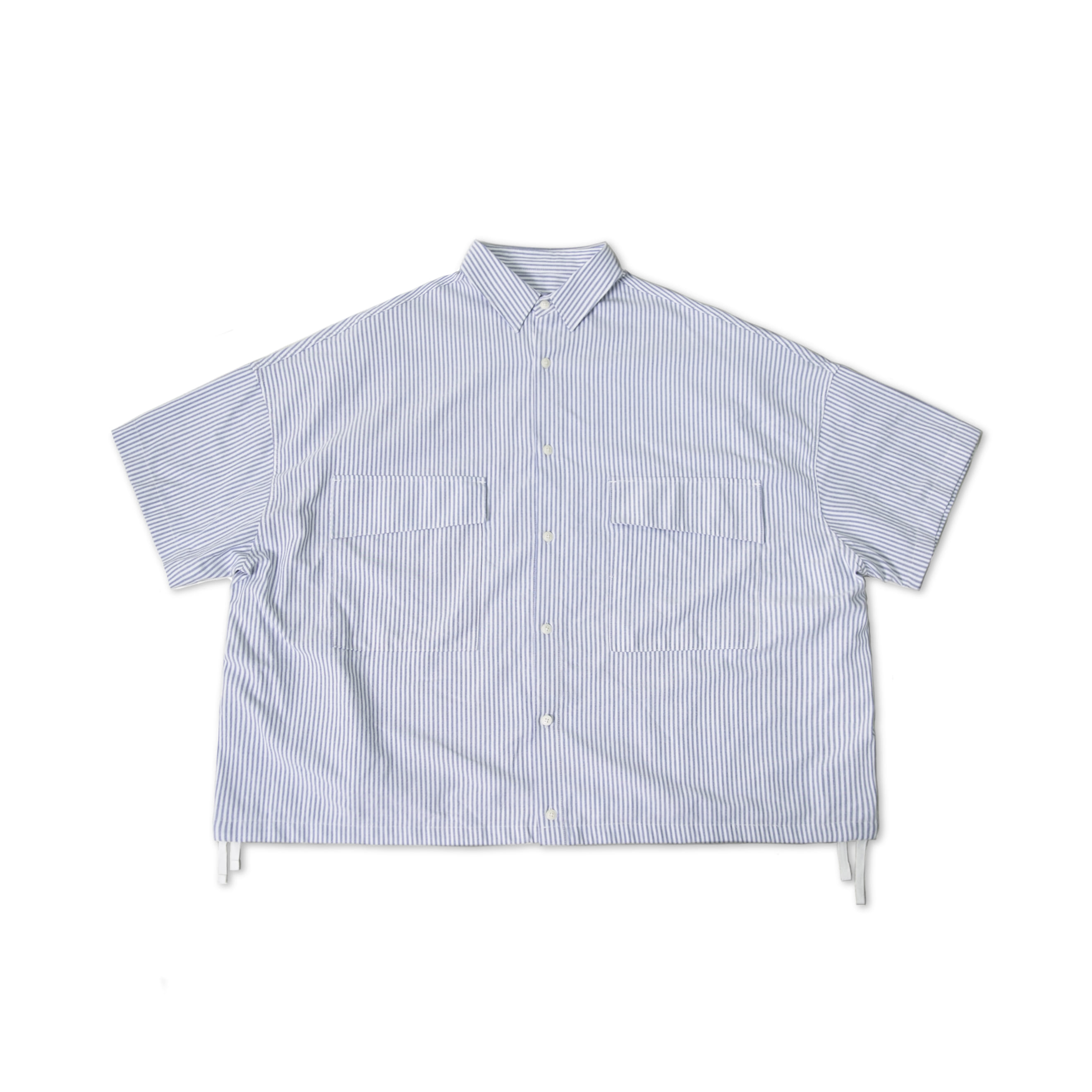 Stripe Two Pocket Half Shirt - Blue