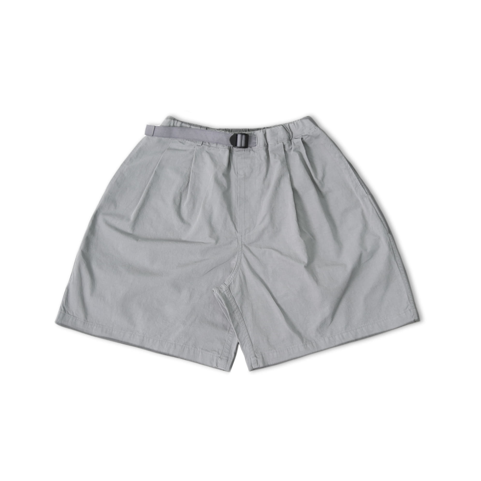 Belt Pin-Tuck Half Pants - Grey