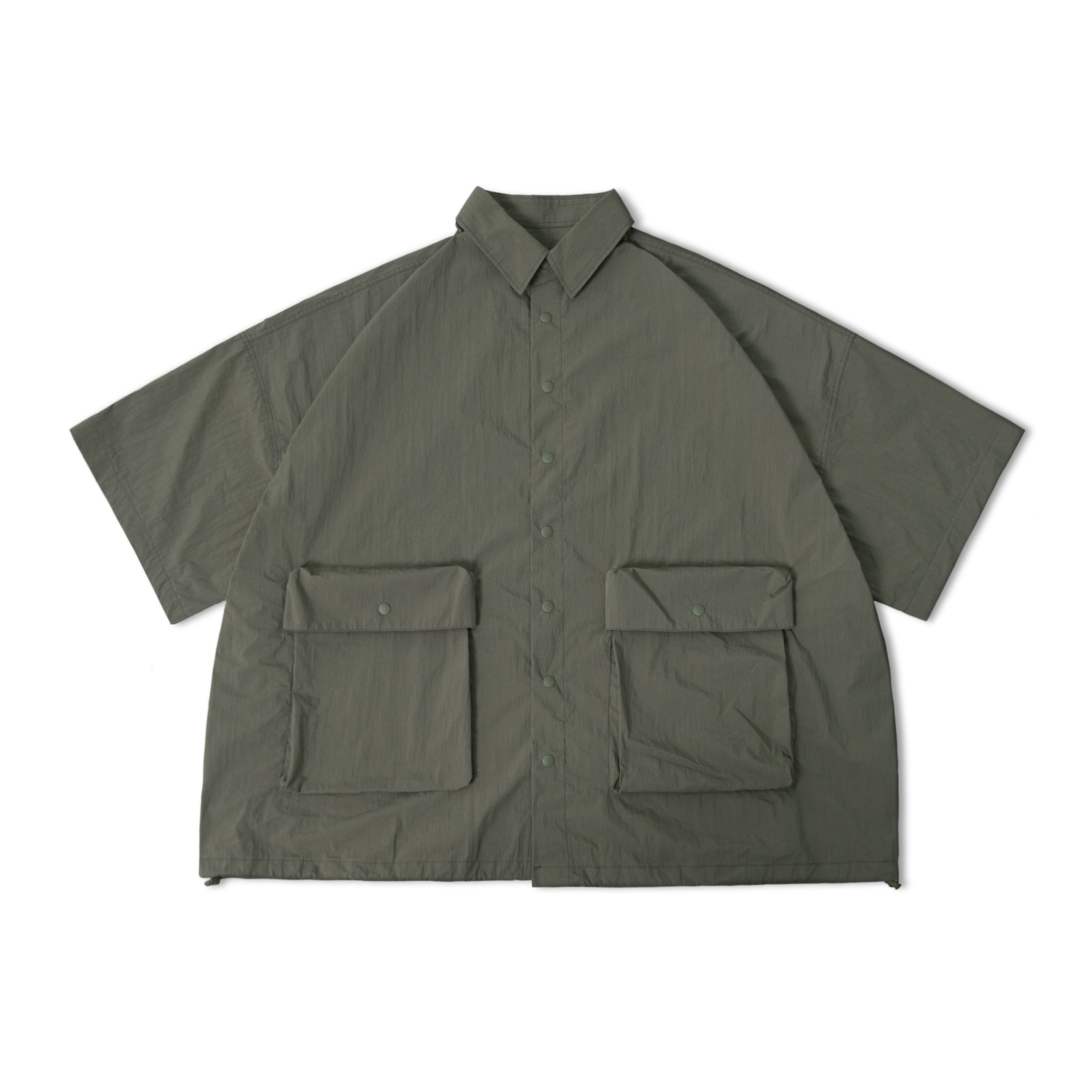 3D Pocket Strap Half Shirt - Khaki