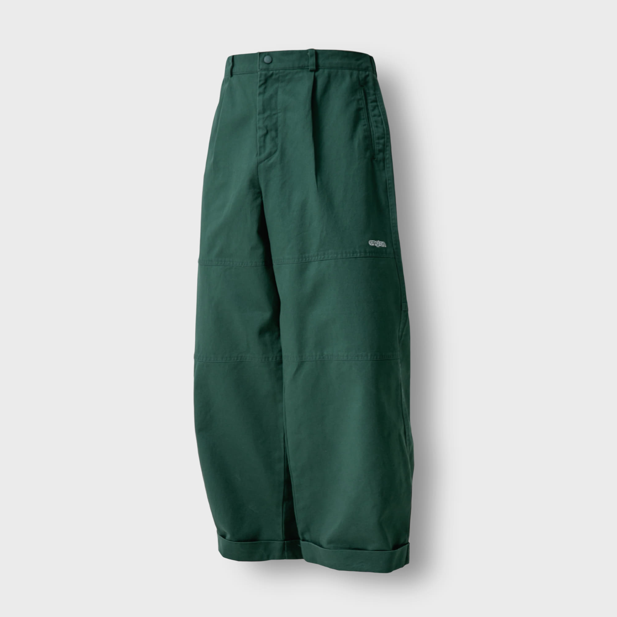 [AG] Knee Pannel Wide Turn up Pants - Green