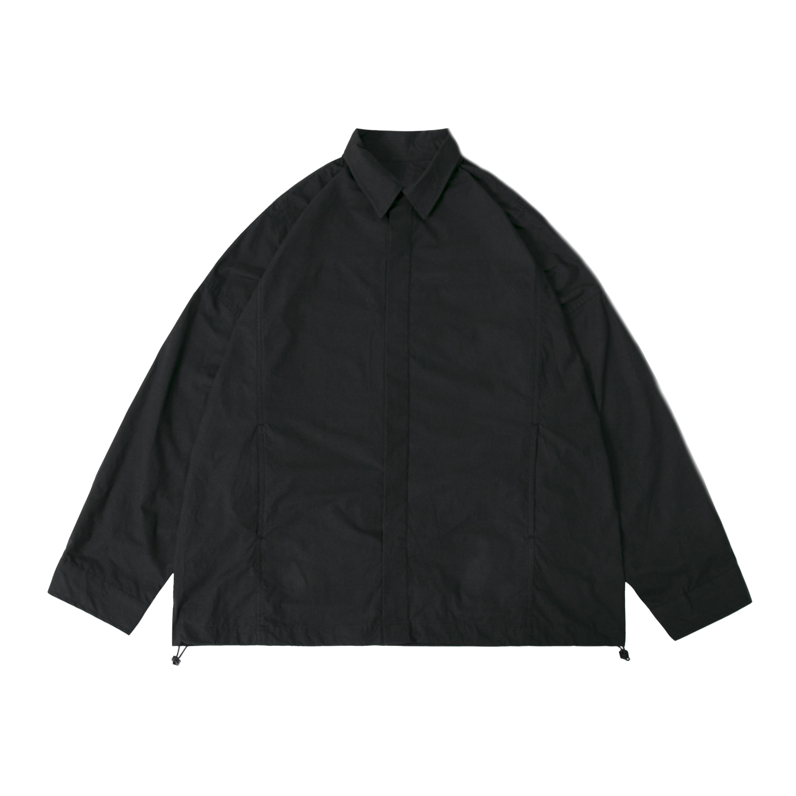 Curve String Shirt Jacket - Black