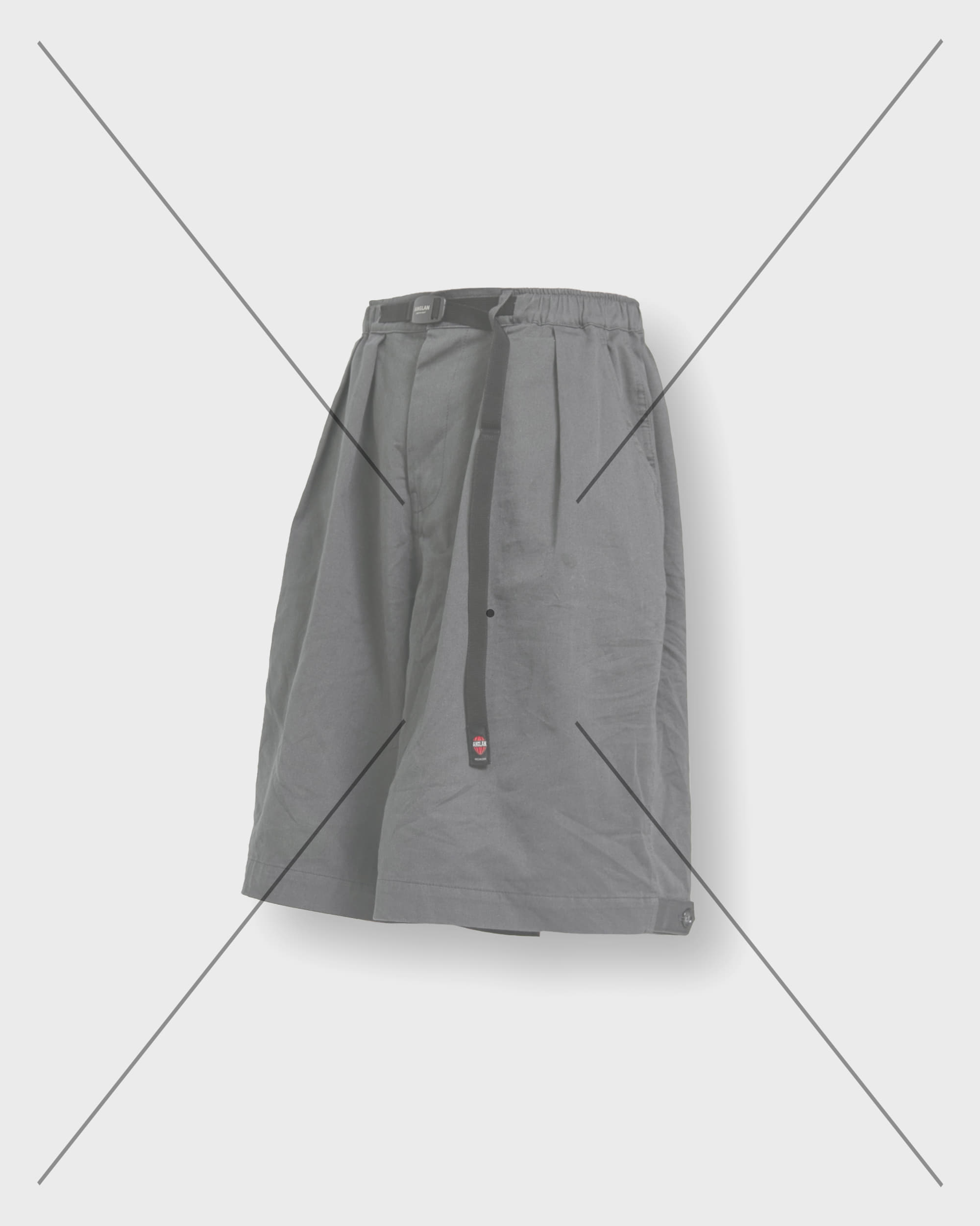 [AG] Belt Wide Vijo Half Pants - Grey