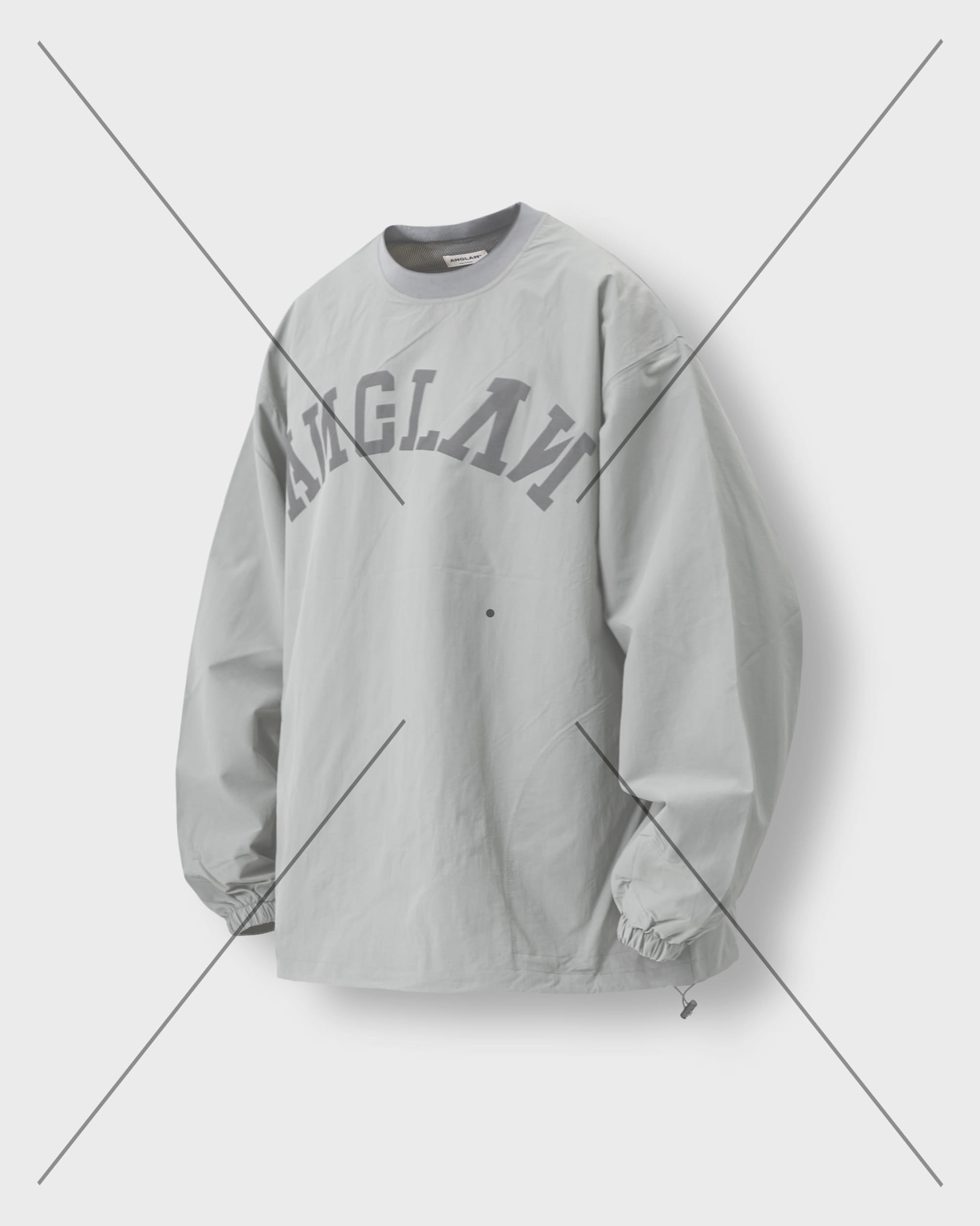 [AG] Nylon Big Logo Mesh Long Sleeve - Grey