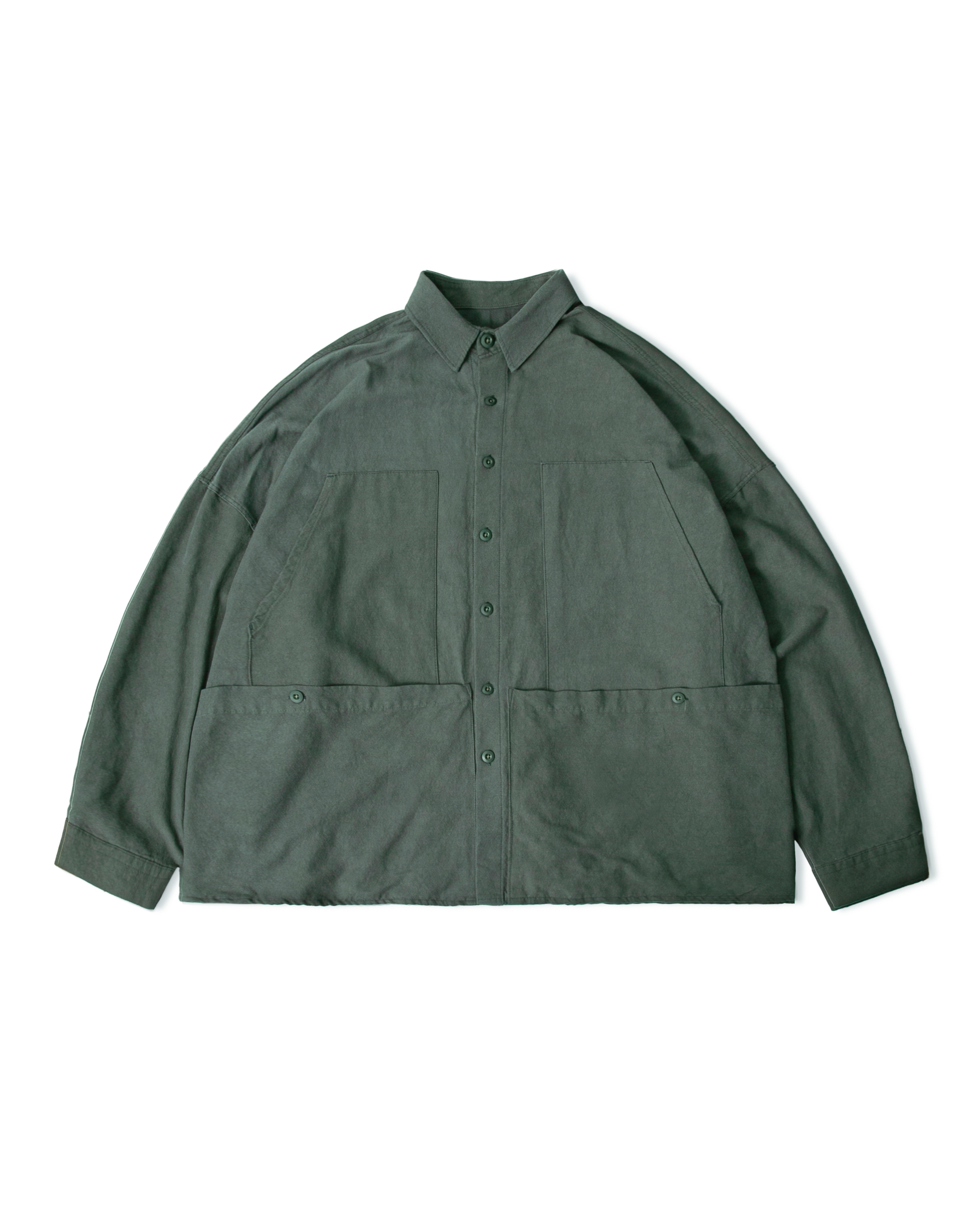 Quadruple Pocket Over Shirt - Green