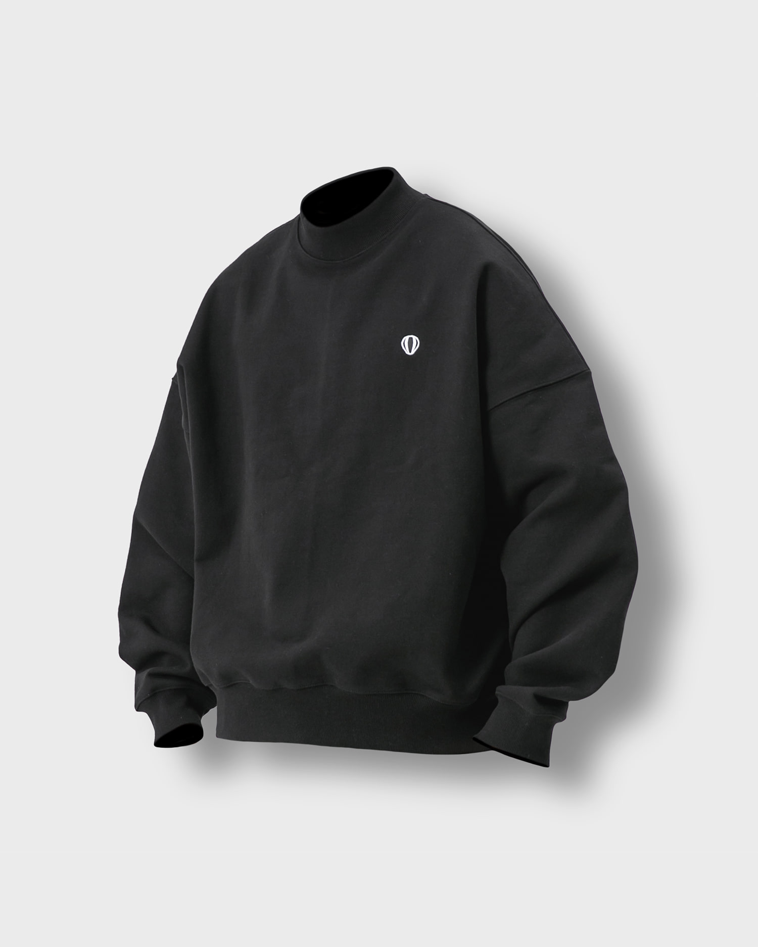 [AG] Wappen Half-Neck Sweat Shirt - Black