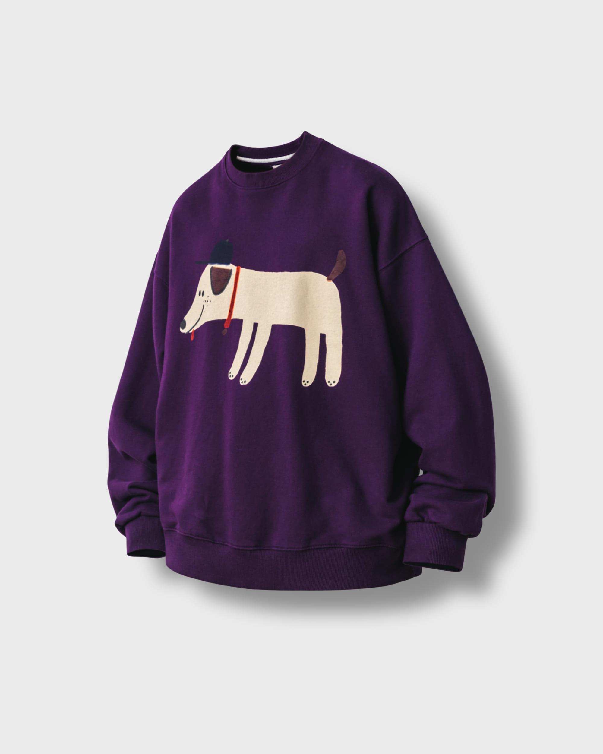 [AG] Puppy Artwork Sweat Shirt - Purple