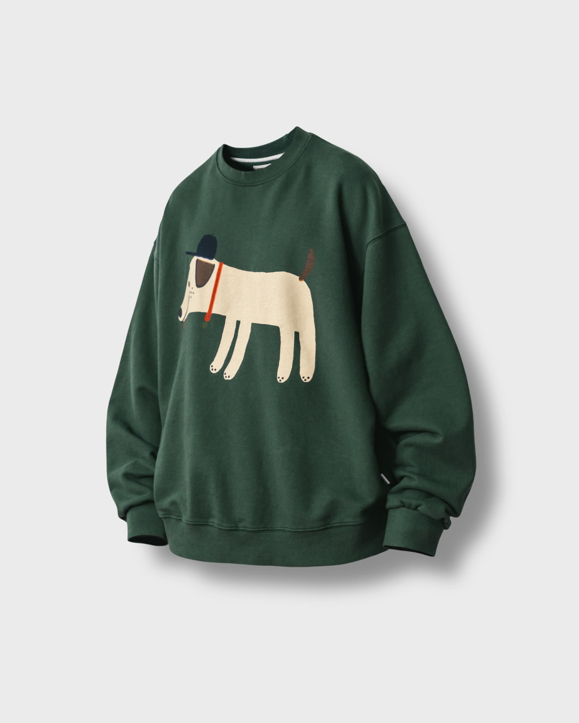[AG] Puppy Artwork Sweat Shirt - Green