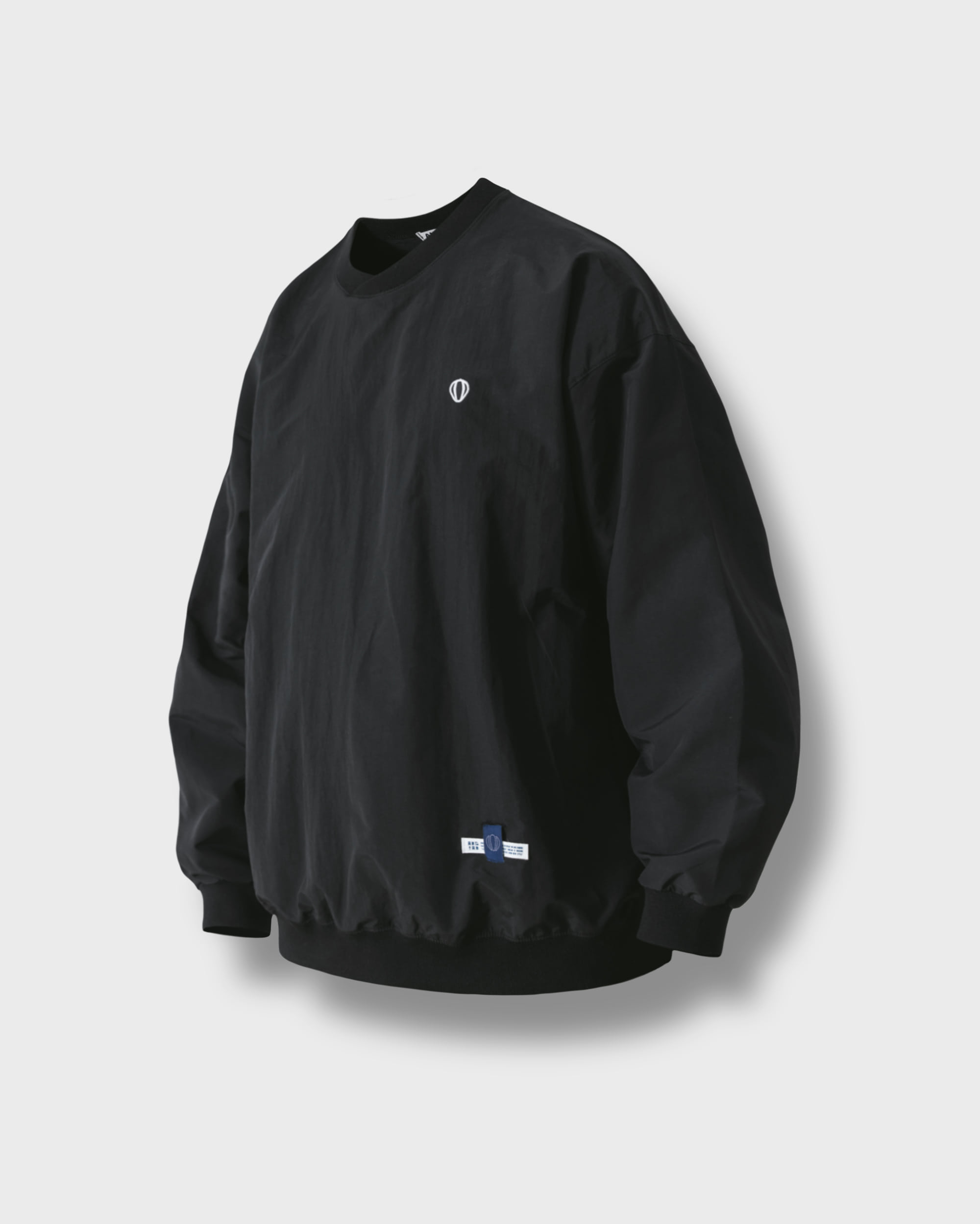 [AG] Nylon Athletic Wappen Sweat Shirt - Black