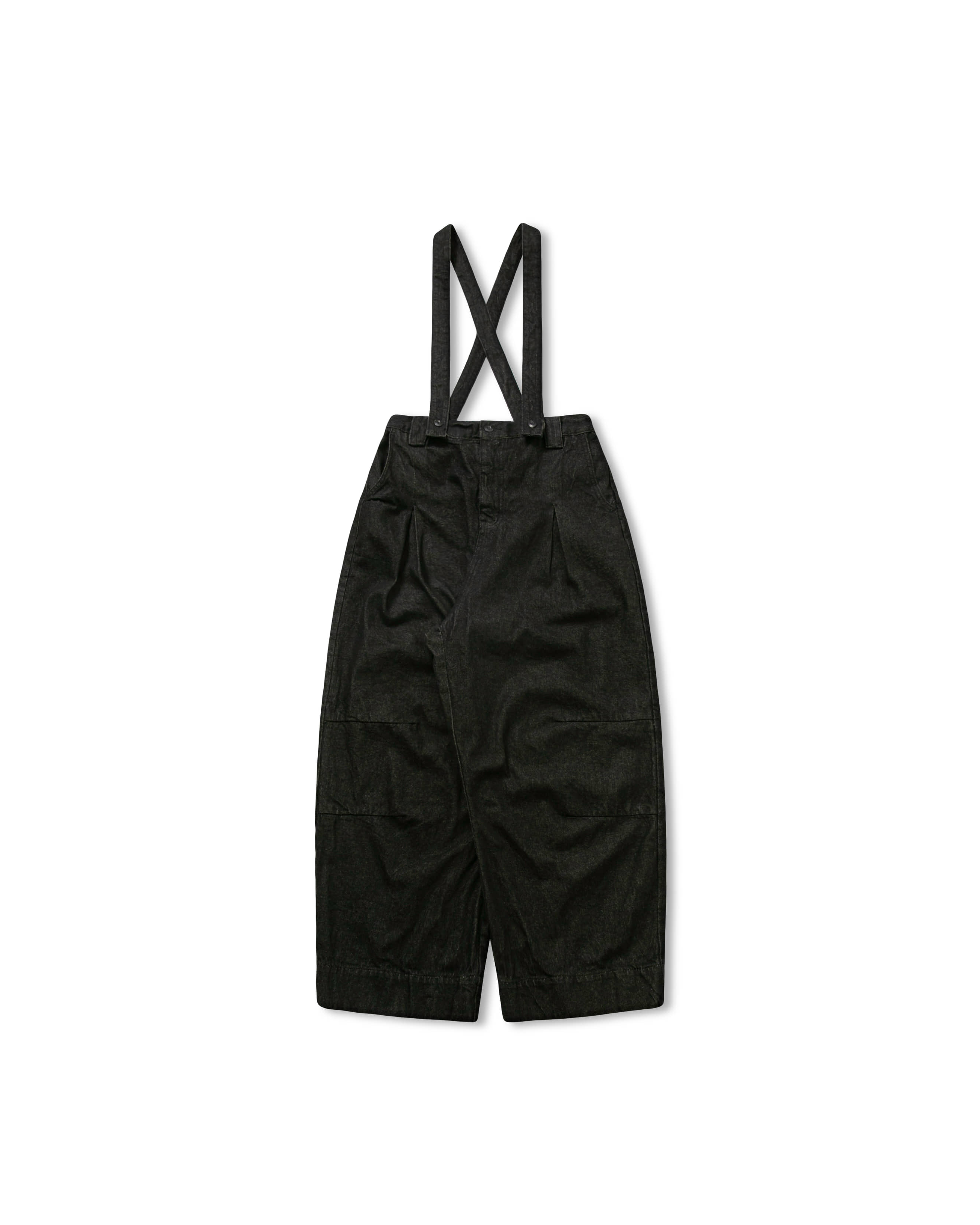 Suspenders Denim Pants - Black Denim