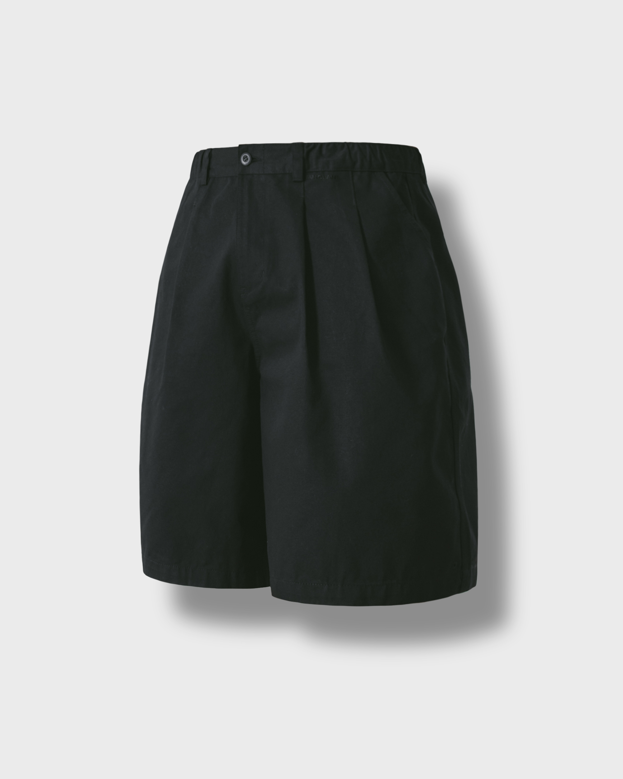 [AG] Stitch Chino Wide Half Pants - Black