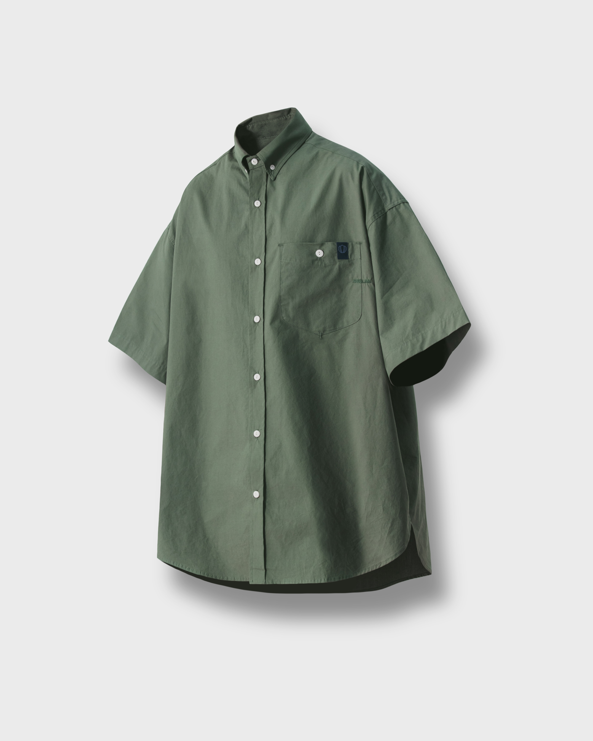 [AG] Elementary Pocket Big Half Shirt - Sage Green