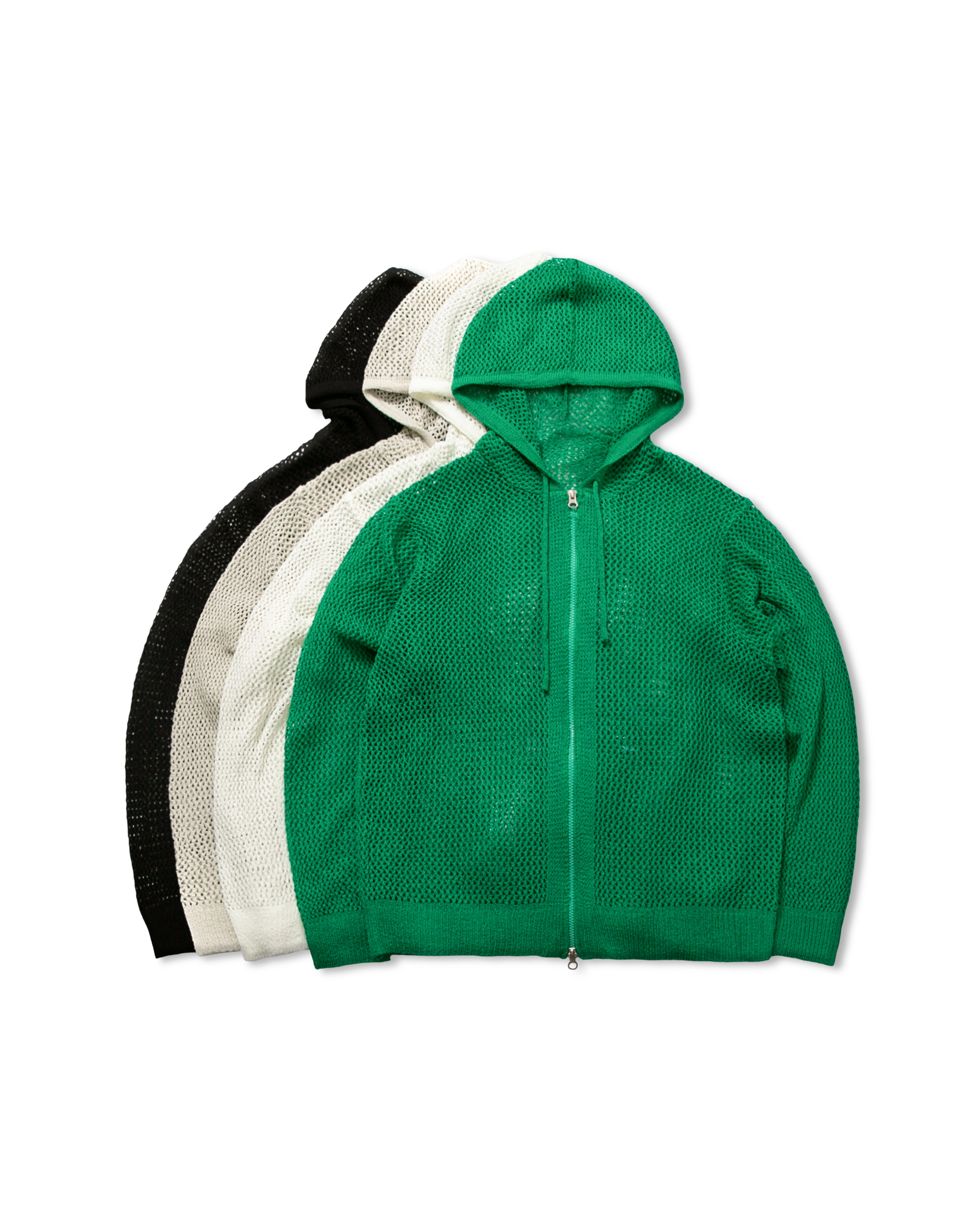 Two Way Mesh Knit Hoodie - 4color