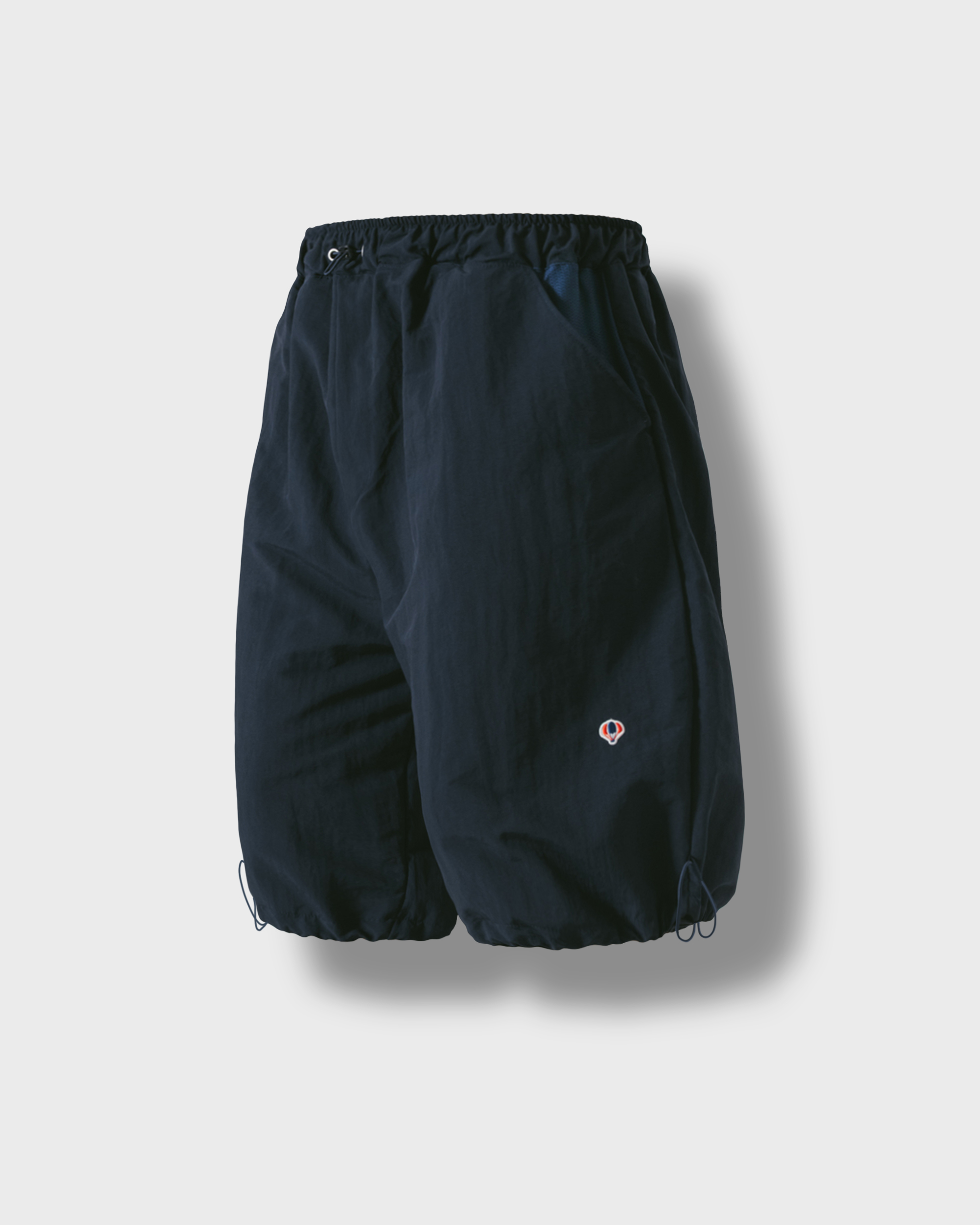 [AG] Nylon Wappen String Half Pants - Navy