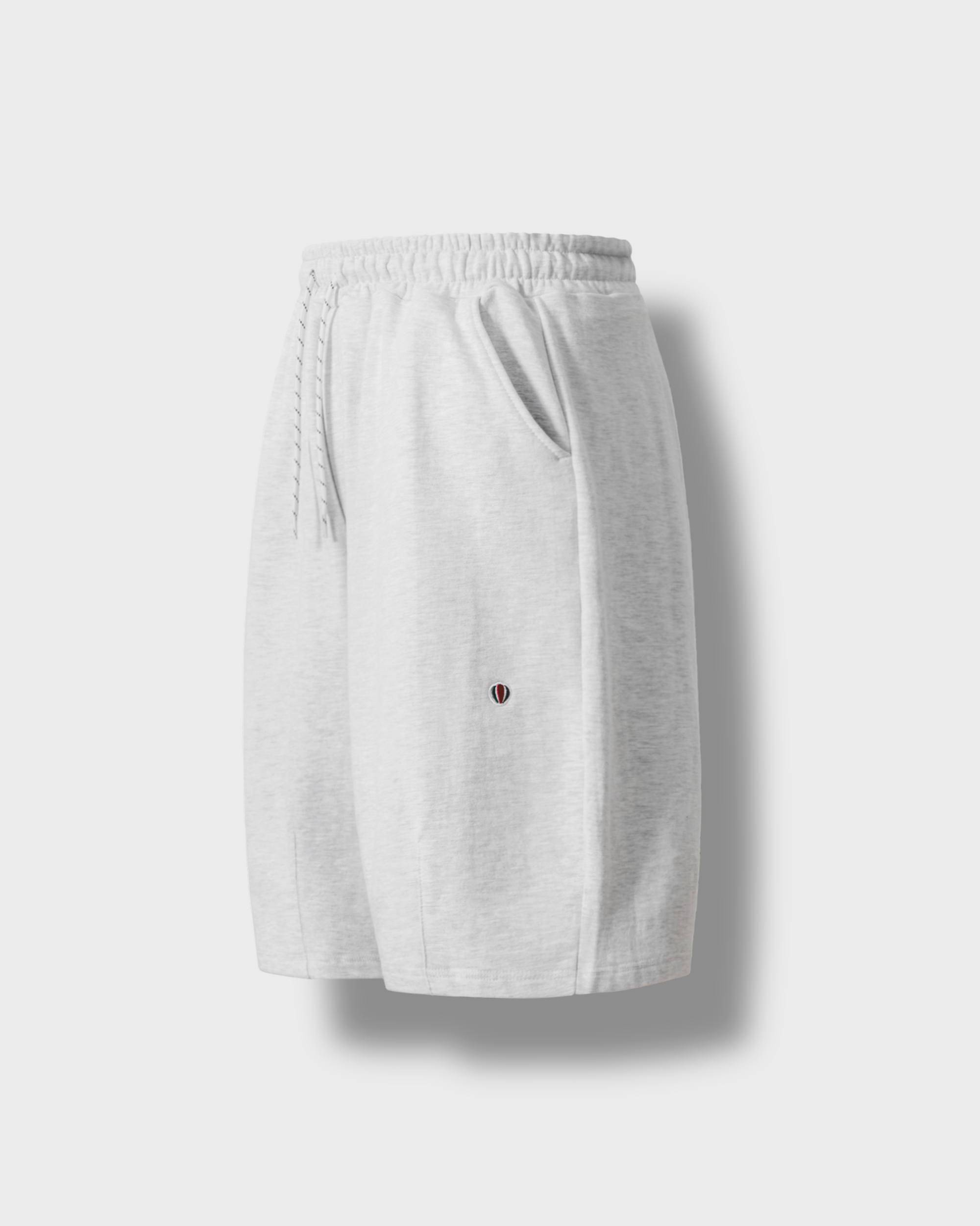 [AG] Wappen Sweat Half Balloon Pants - White Melange