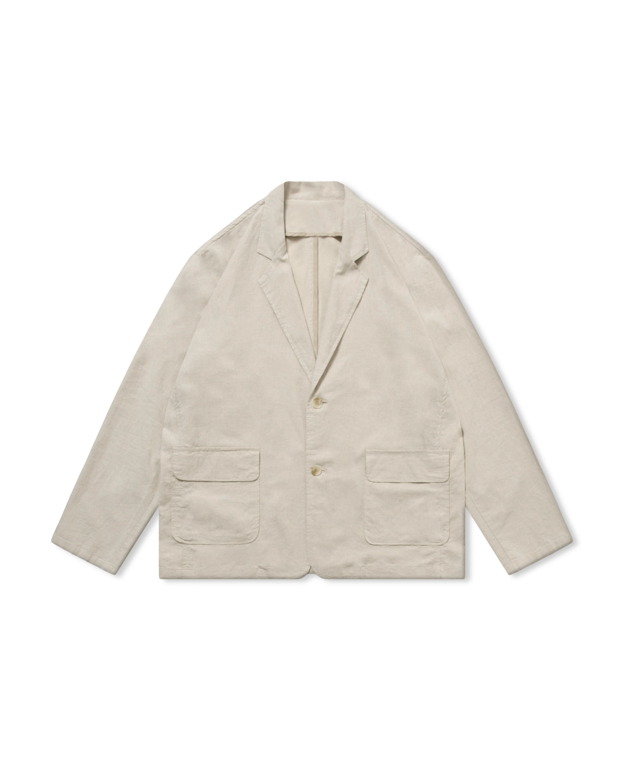 Linen Standard Blazer Jacket - Beige