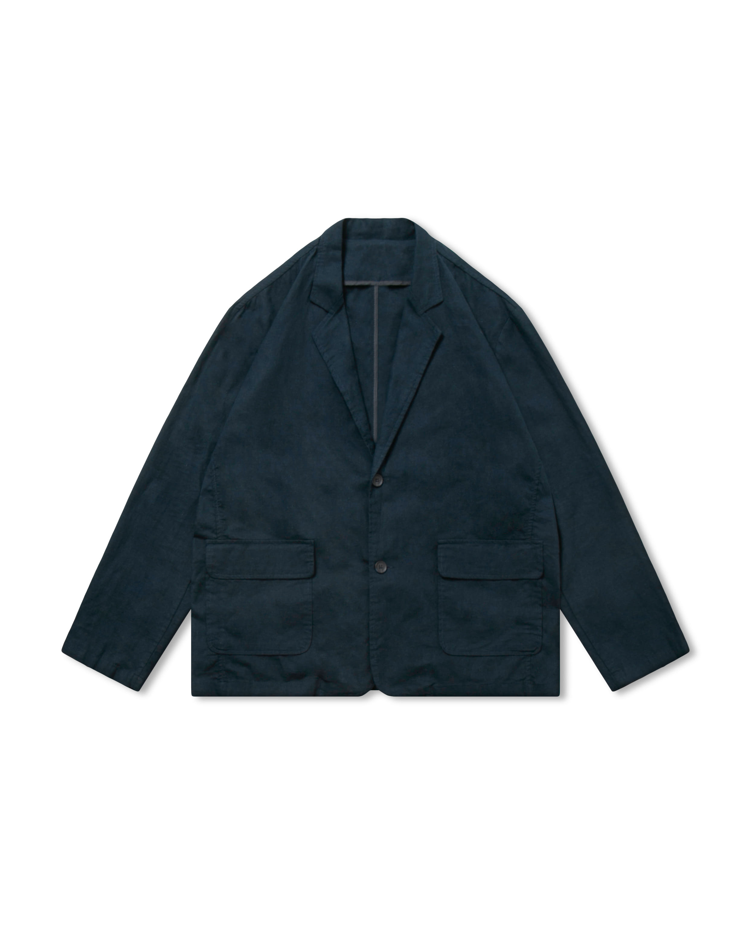 Linen Standard Blazer Jacket - Navy