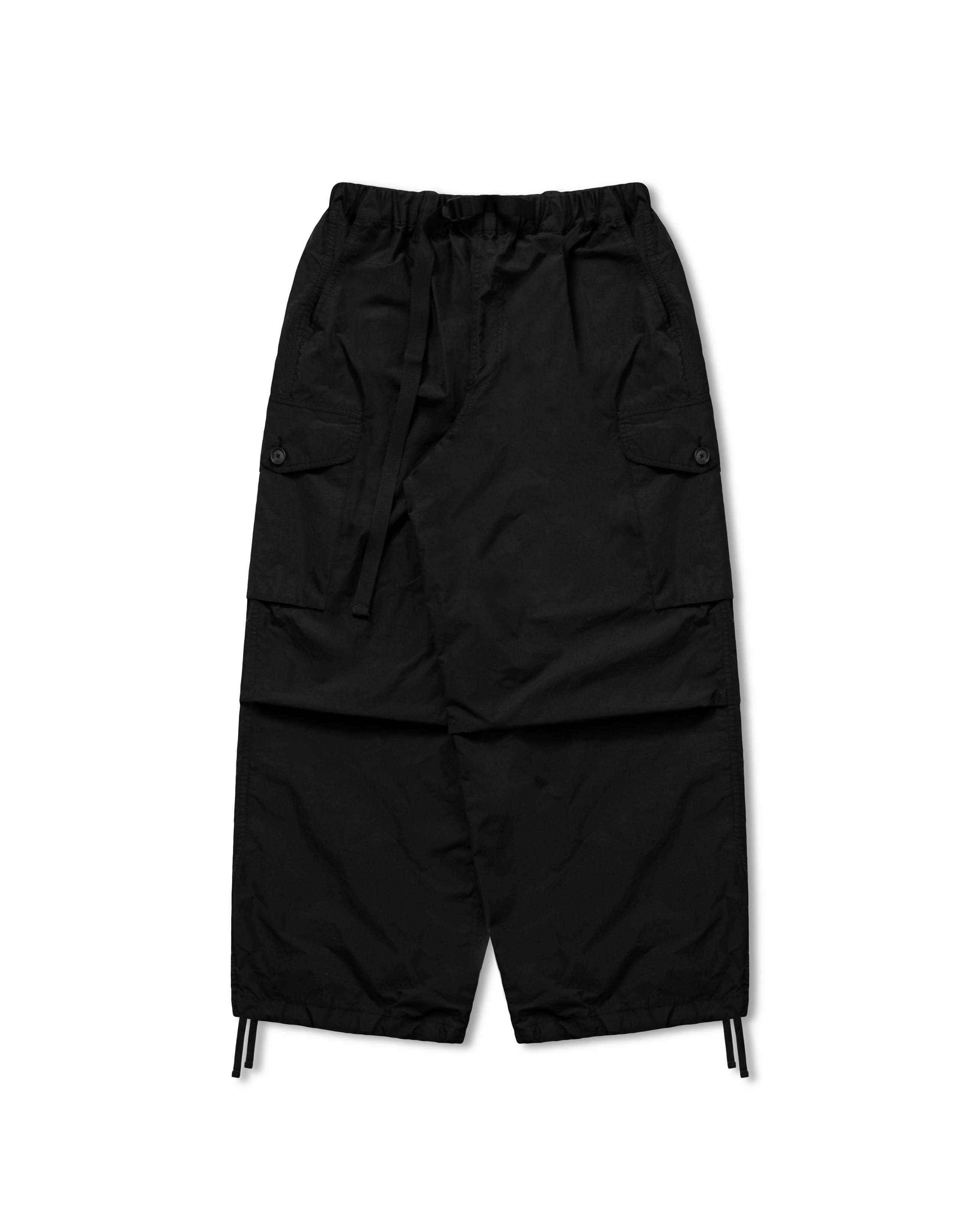 Belt Nylon Over Cargo Wide Pants - Black