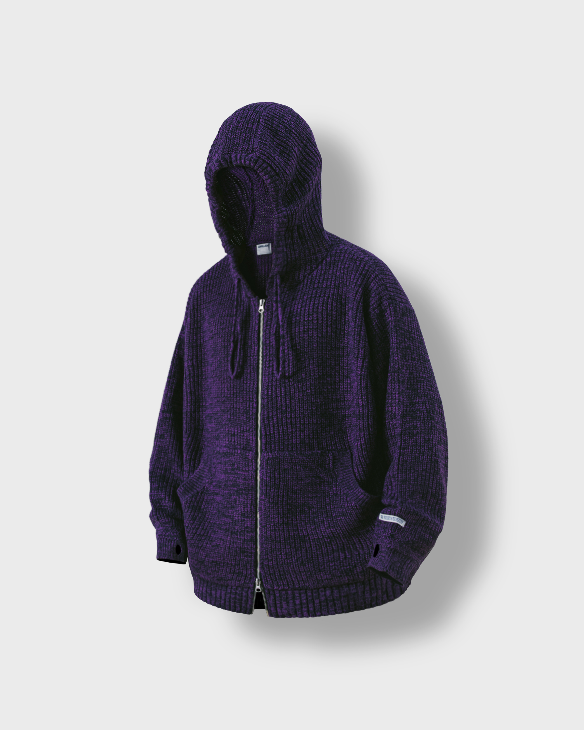 [AG] Flow Knit Hoodie Zip up - Purple