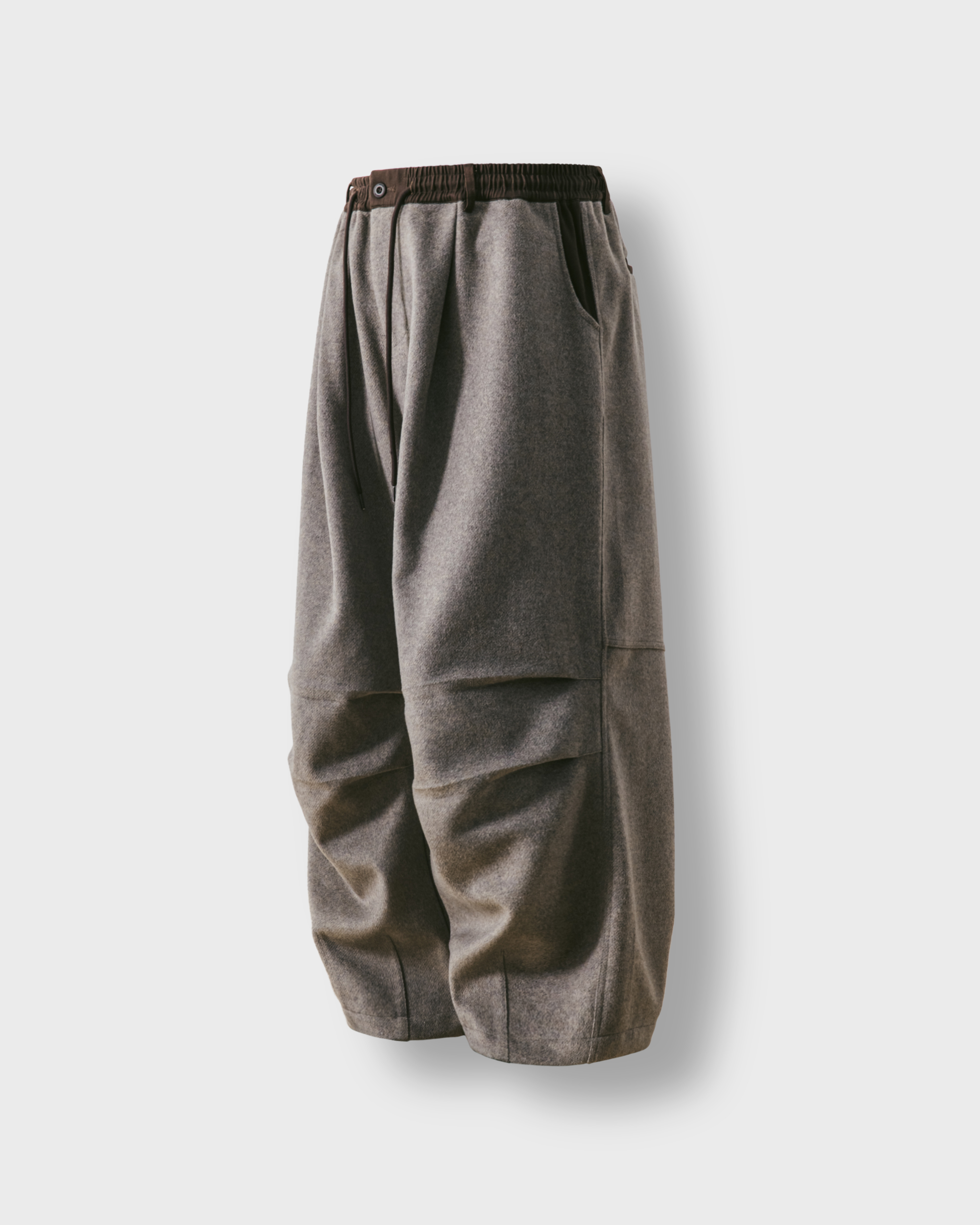 [AG] Droopy Wool Balloon Pants - Brown