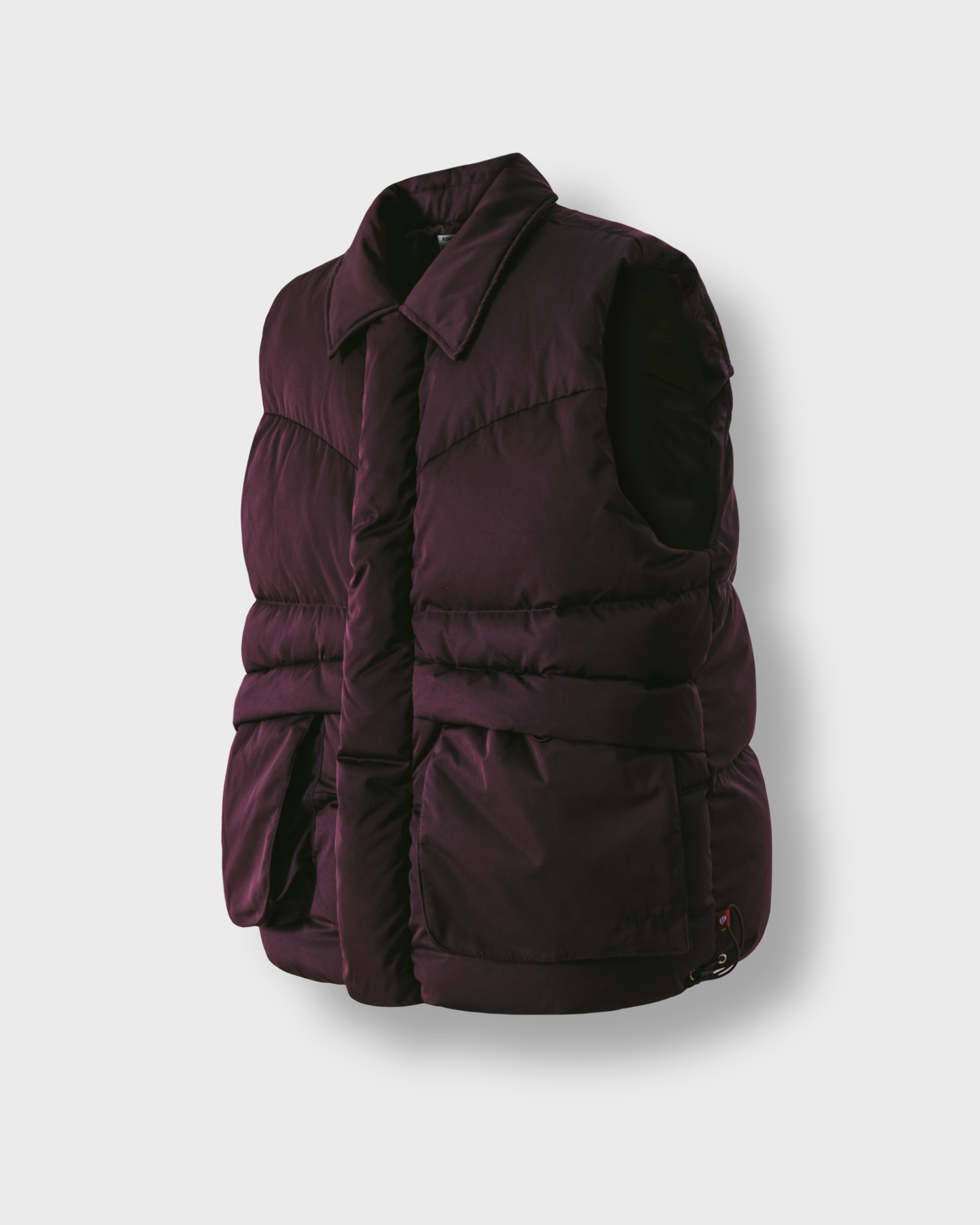 [AG] Duck Down Collar Padded Vest - Burgundy