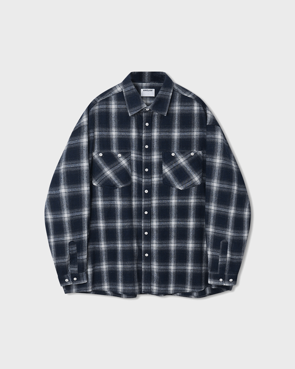[AG] Ombre Check Pocket Big Shirt