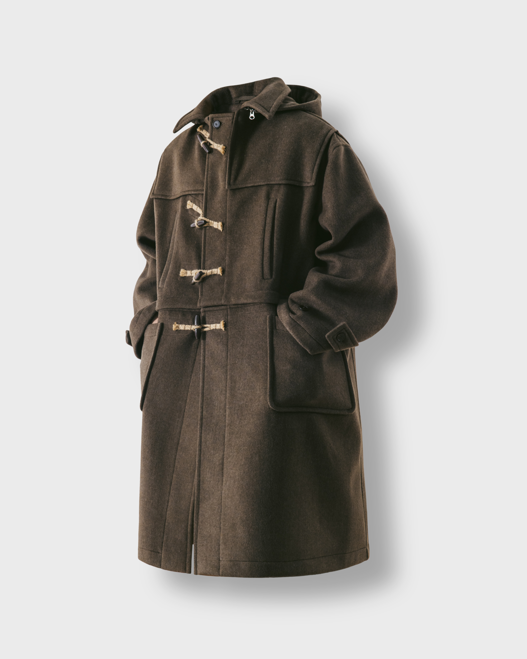 [AG] Wool Detachable Duffle Coat - Brown