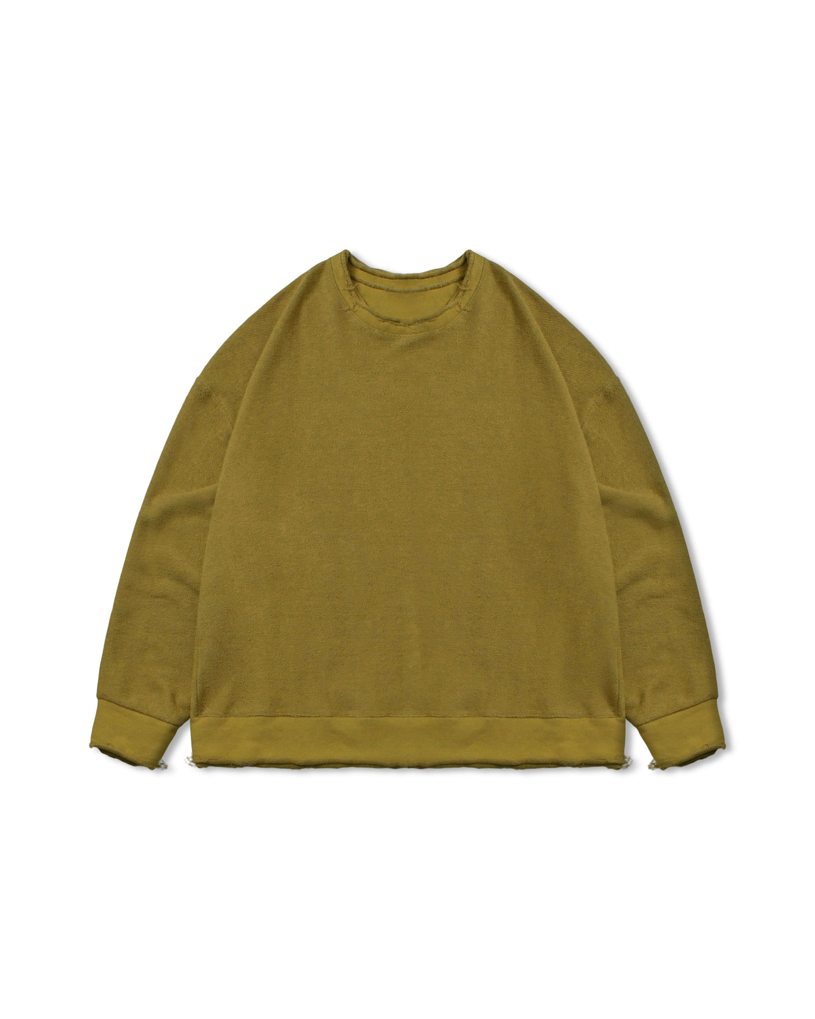 Reverse Cut-off Sweat Shirt - Mustard