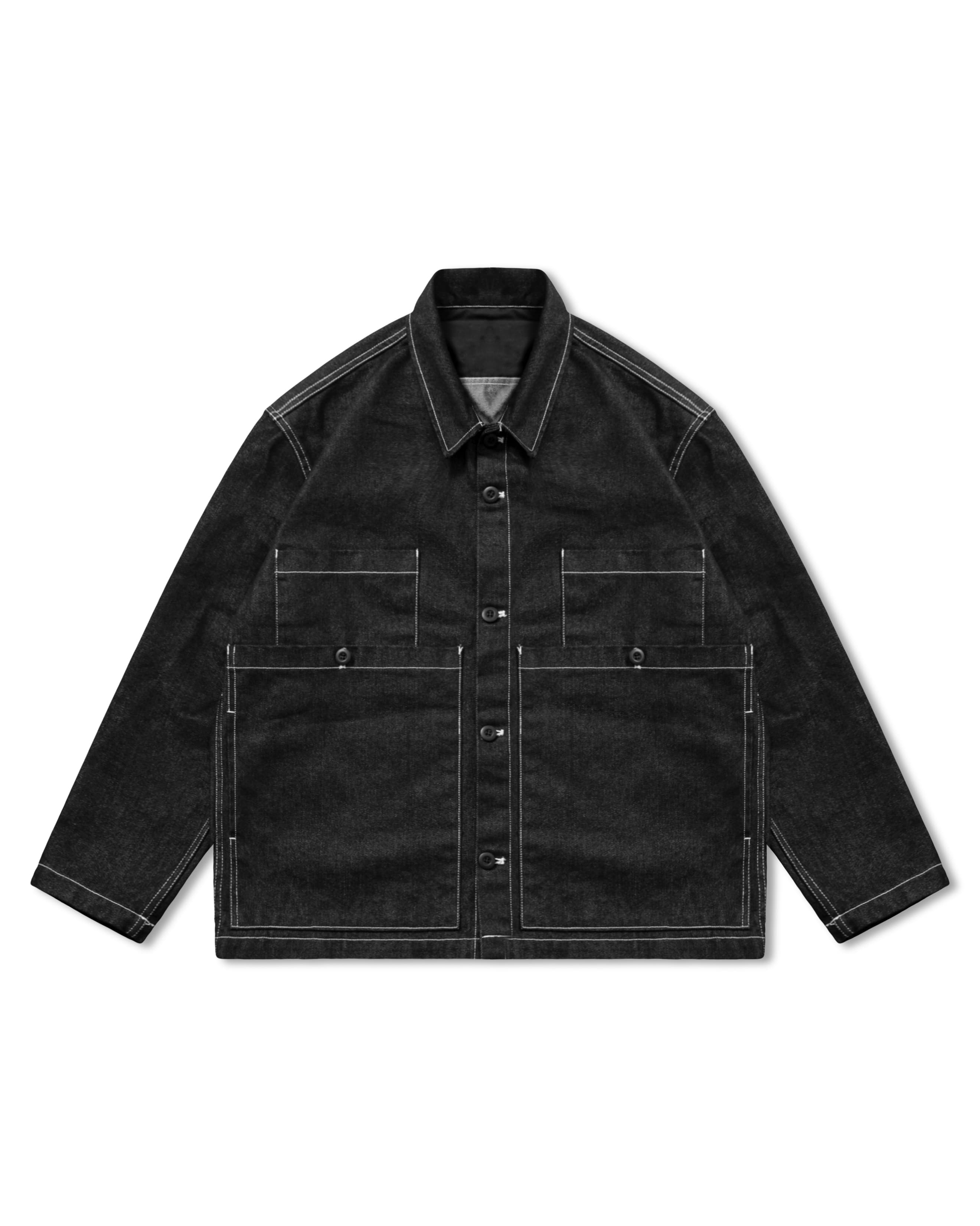 Stitch Work Denim Jacket - Black