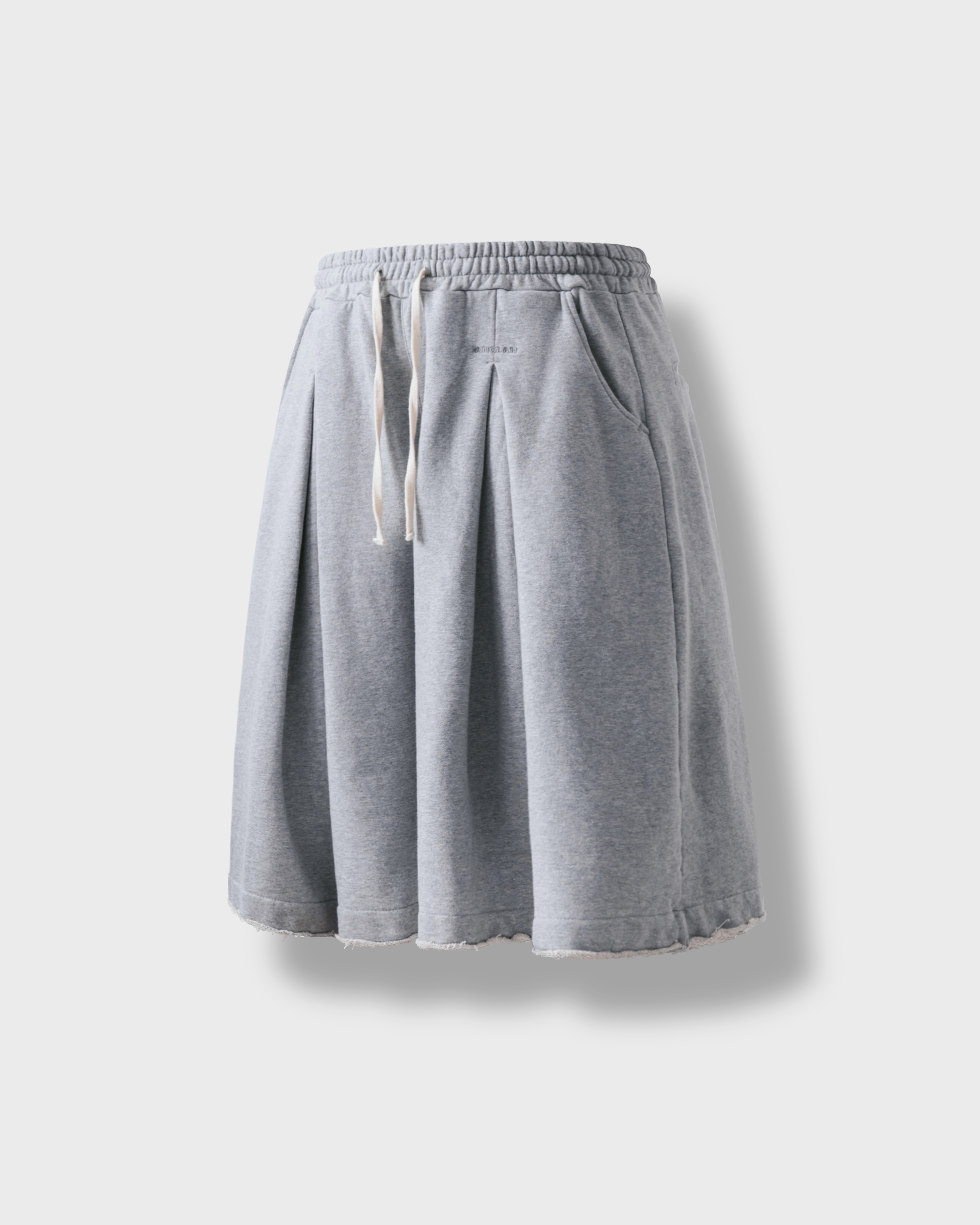 [AG] Valley Tuck Sweat Half Pants - Melange Grey