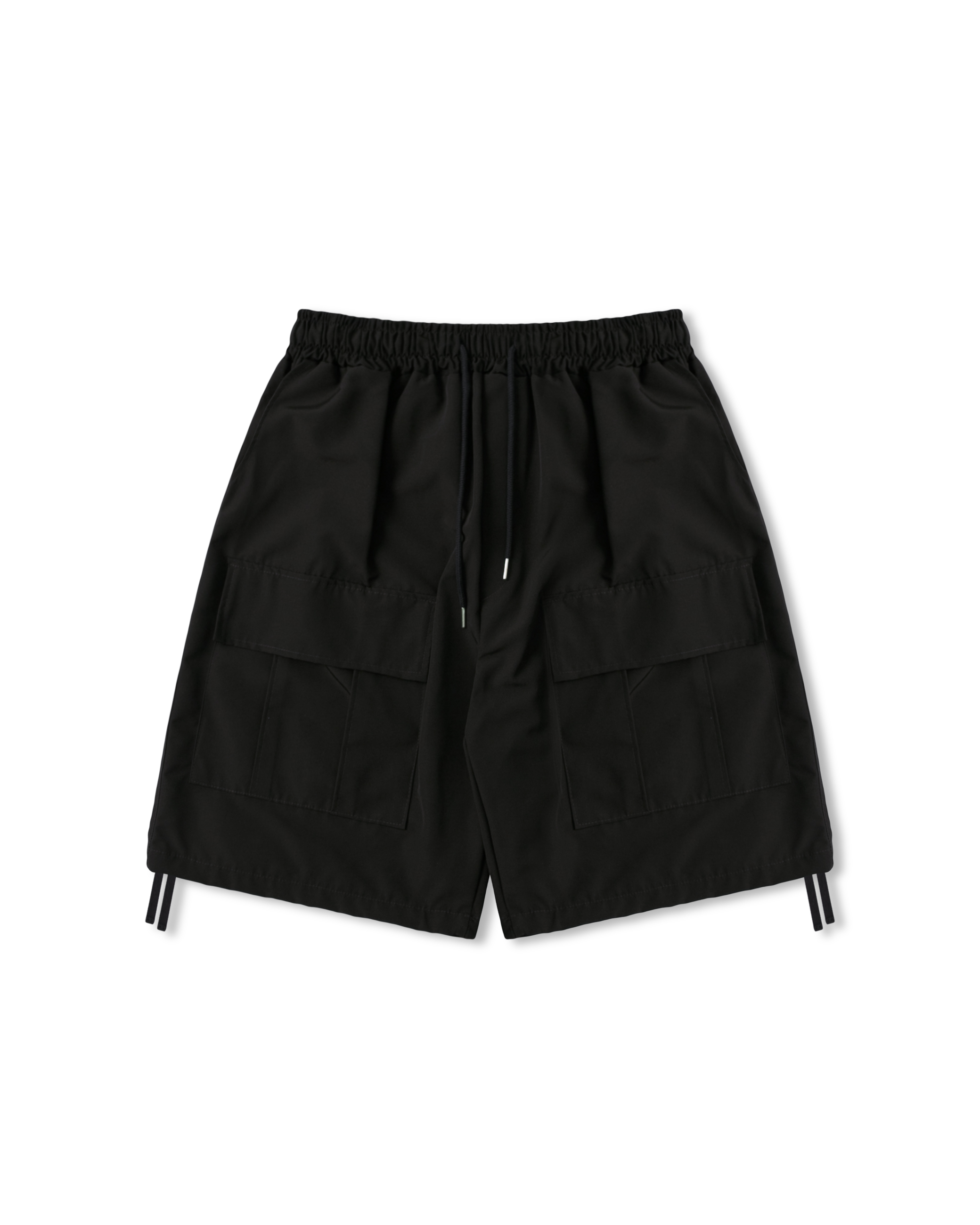 Front Cargo Pocket Half Pants - Black