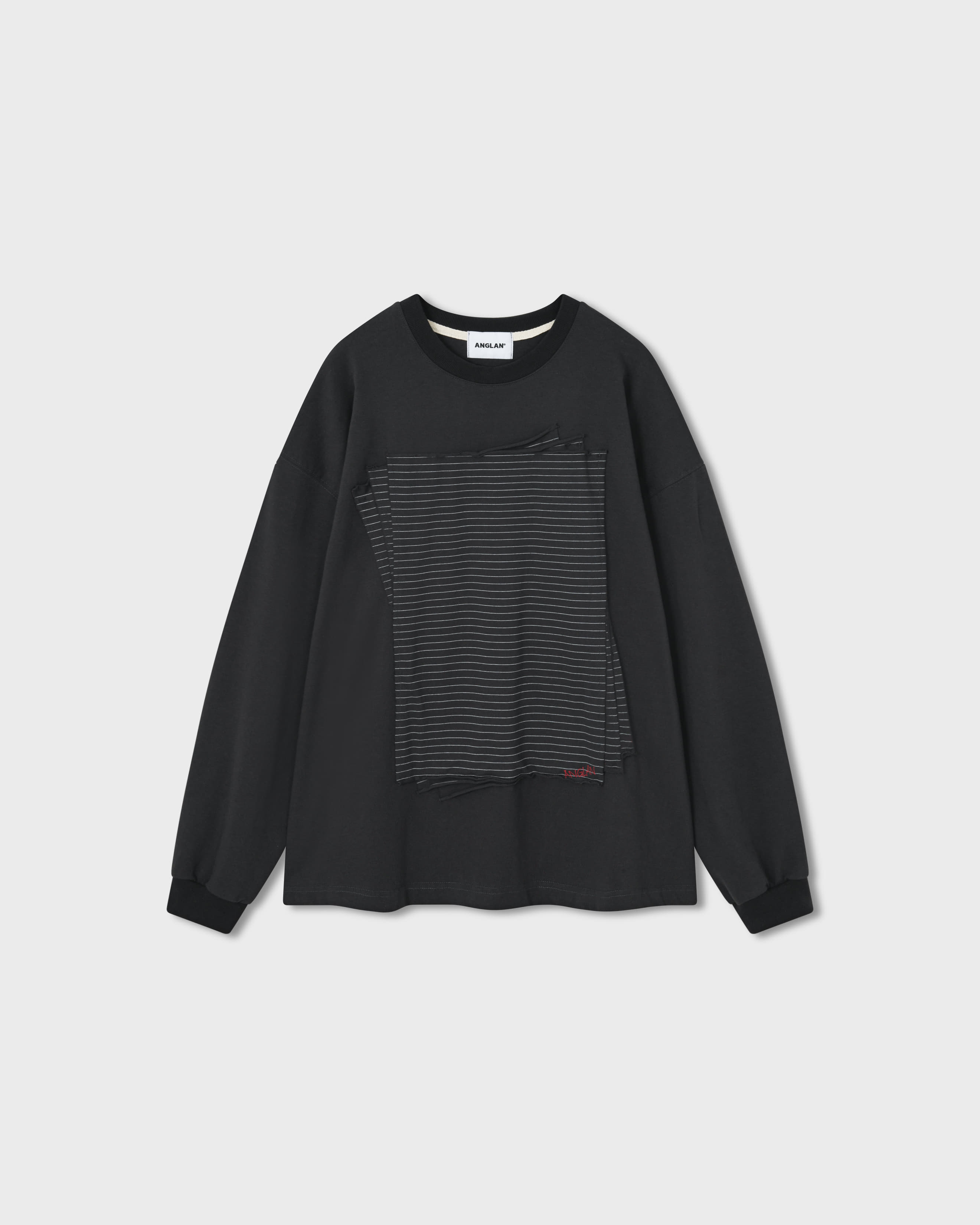 【ANGLAN】Mark Stripe Wide PK Tee AG] Broad Stripe Half Tee - Stripe - ANGLAN