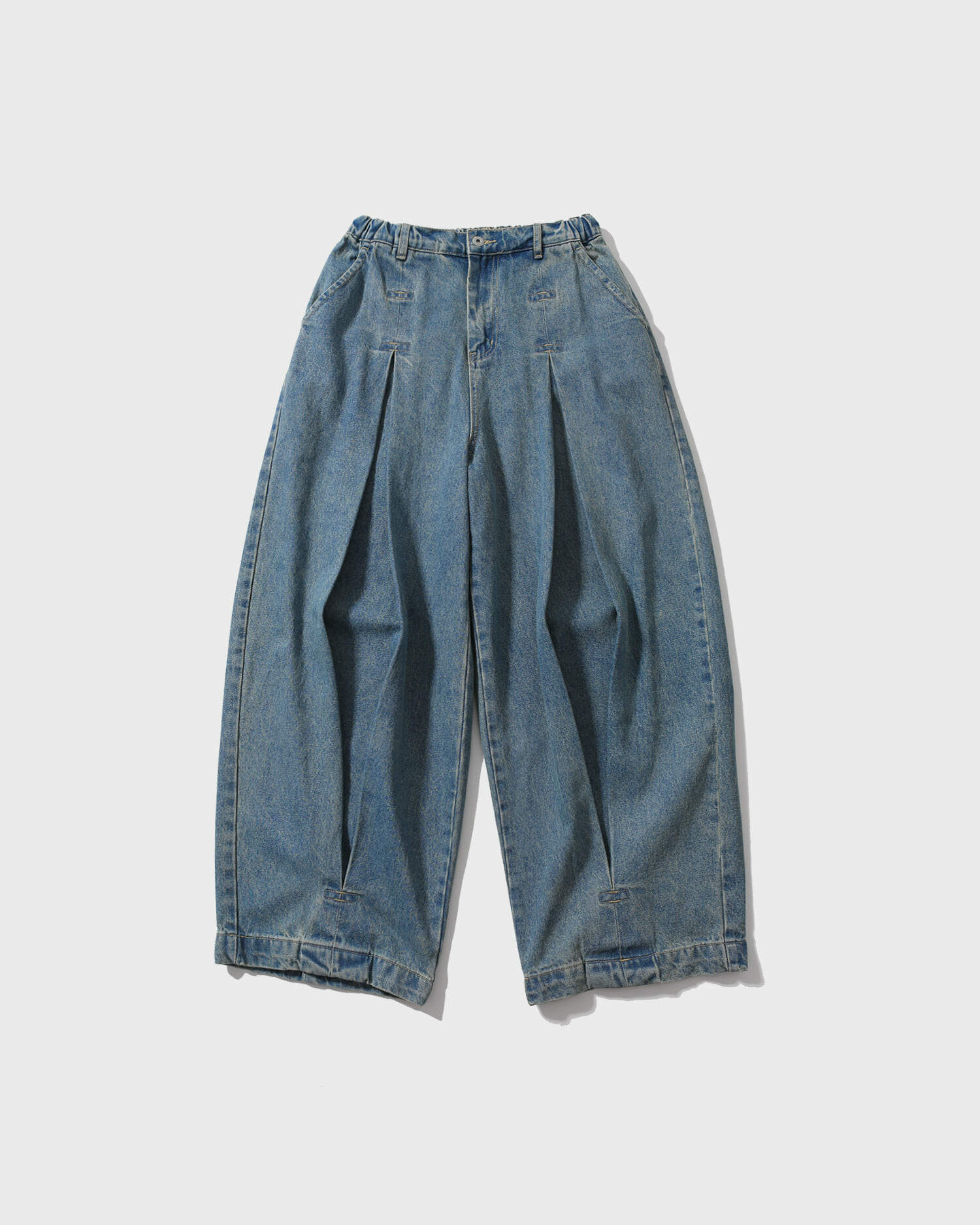 【ANGLAN】Side Tuck Denim Wide Pants ANGLAN】Side Tuck Denim Wide Pants SHOP - Bottoms - ANGLAN