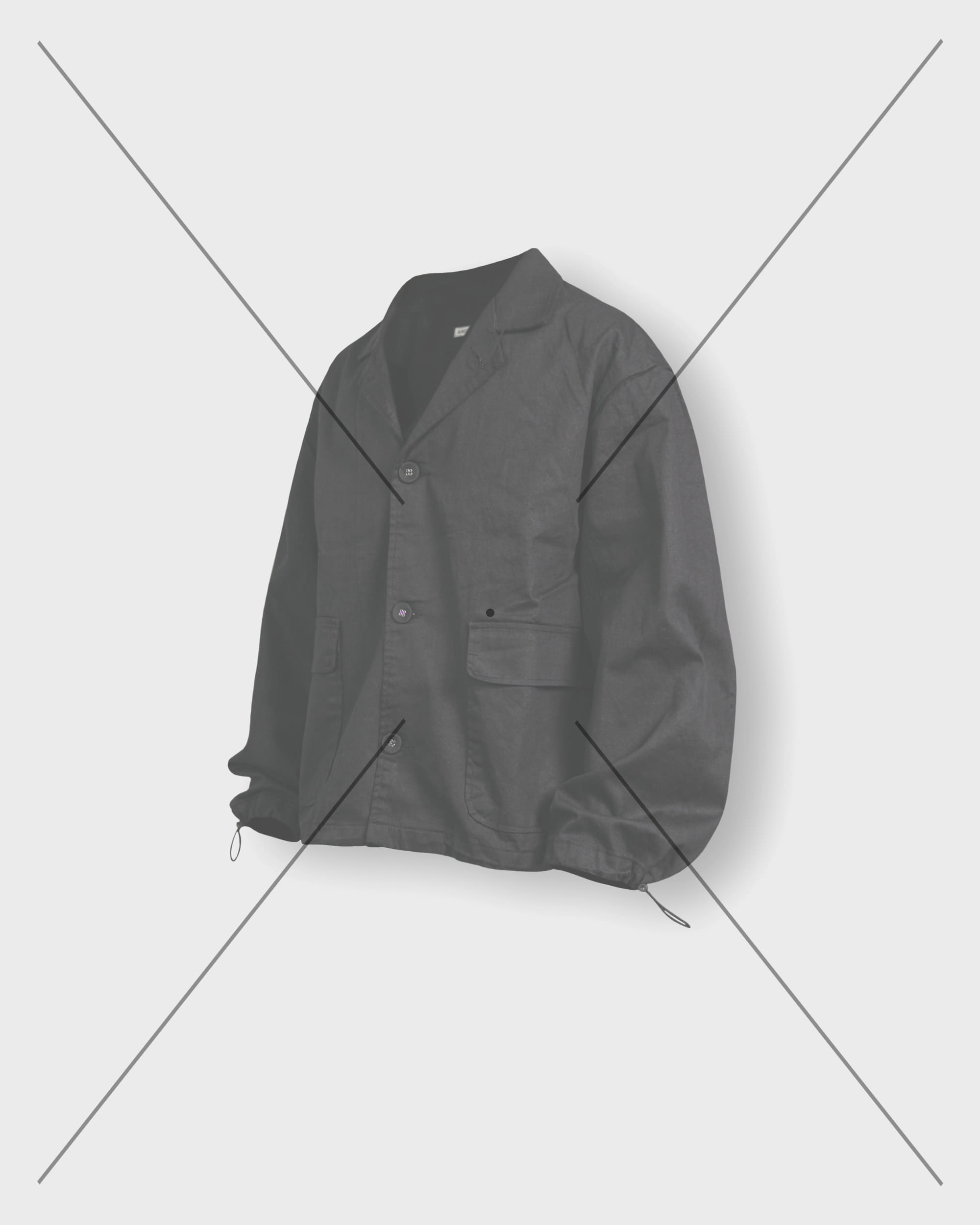 [AG] Twill Cotton String Shirt Jacket - Black