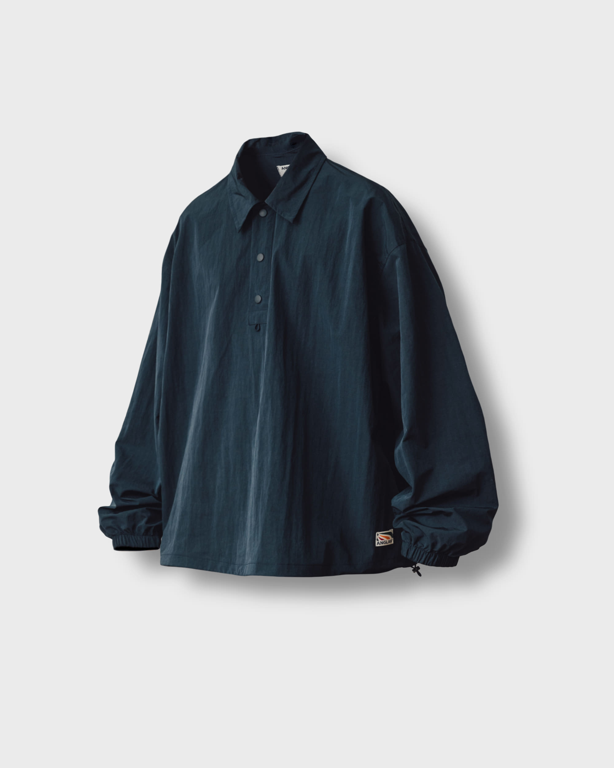[AG] Rib Nylon String Loose PK Shirt - Navy