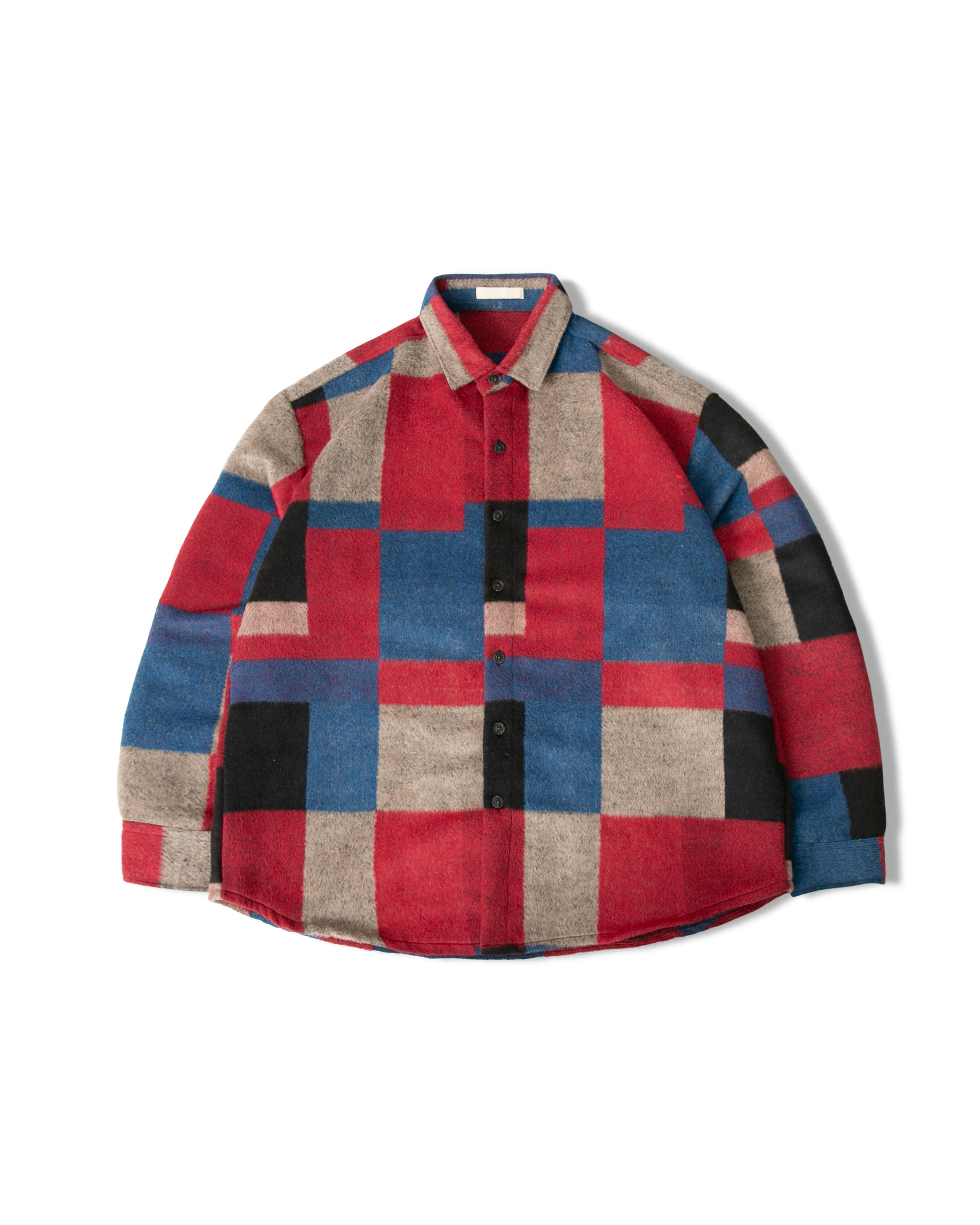 Check Block Over Shirt - Red