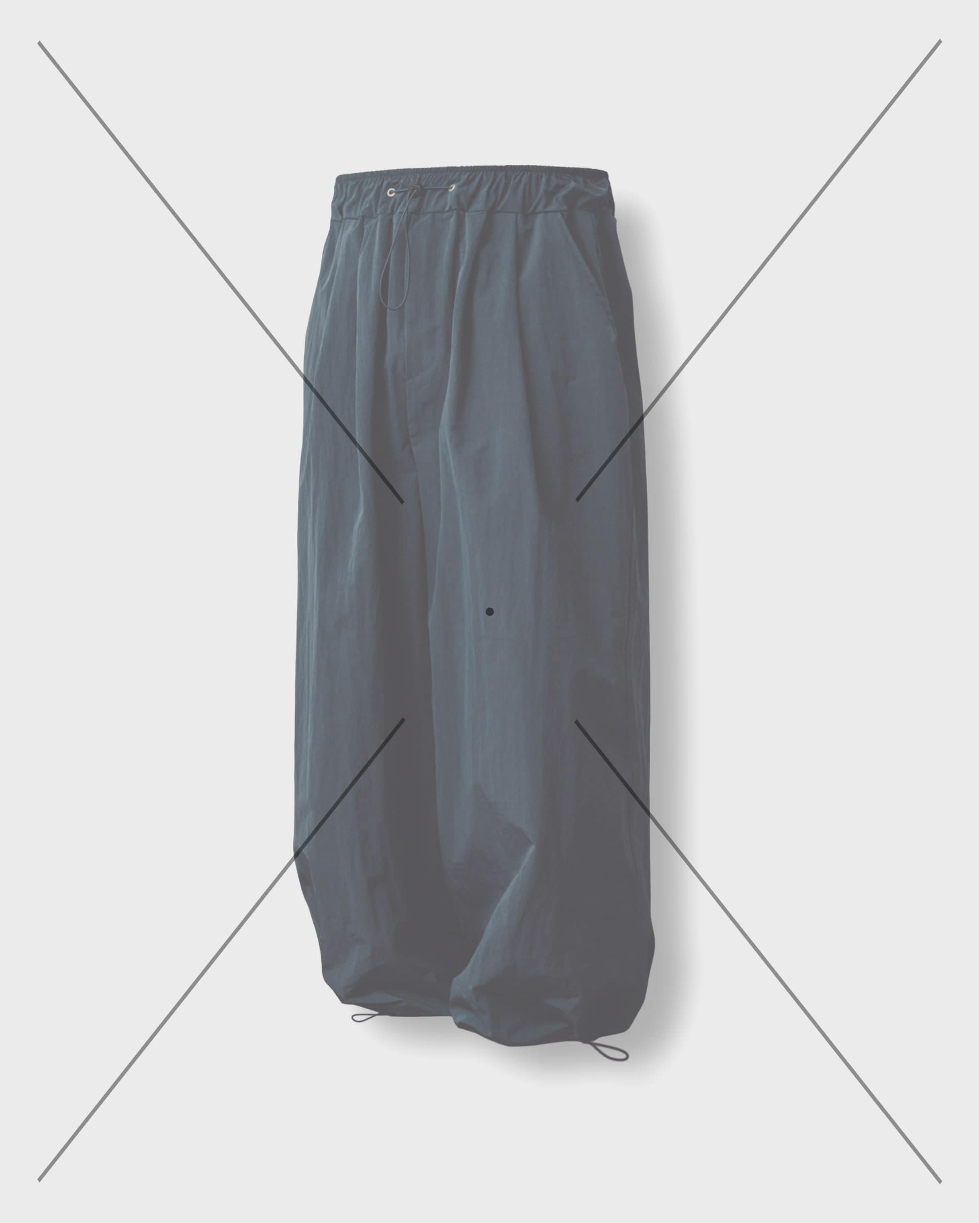 [AG] Rib Nylon String Loose Pants - Navy