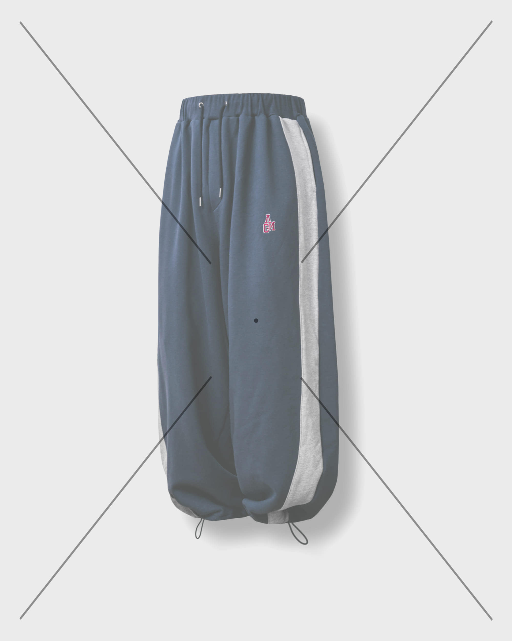 [AG] Two-Tone Sweat Loose Pants - Navy