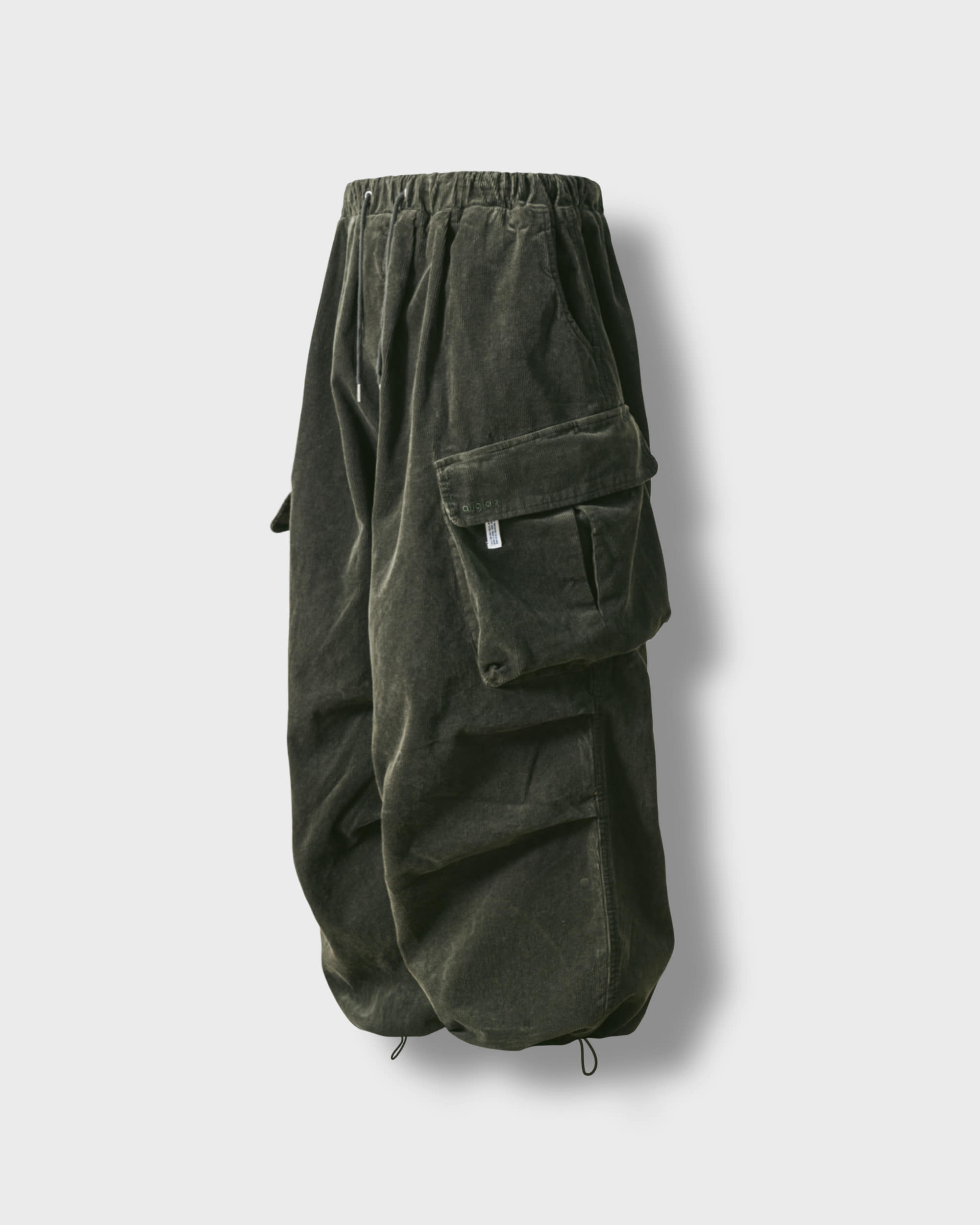 [AG] Corduroy Oblique Cargo Balloon Pants - Khaki